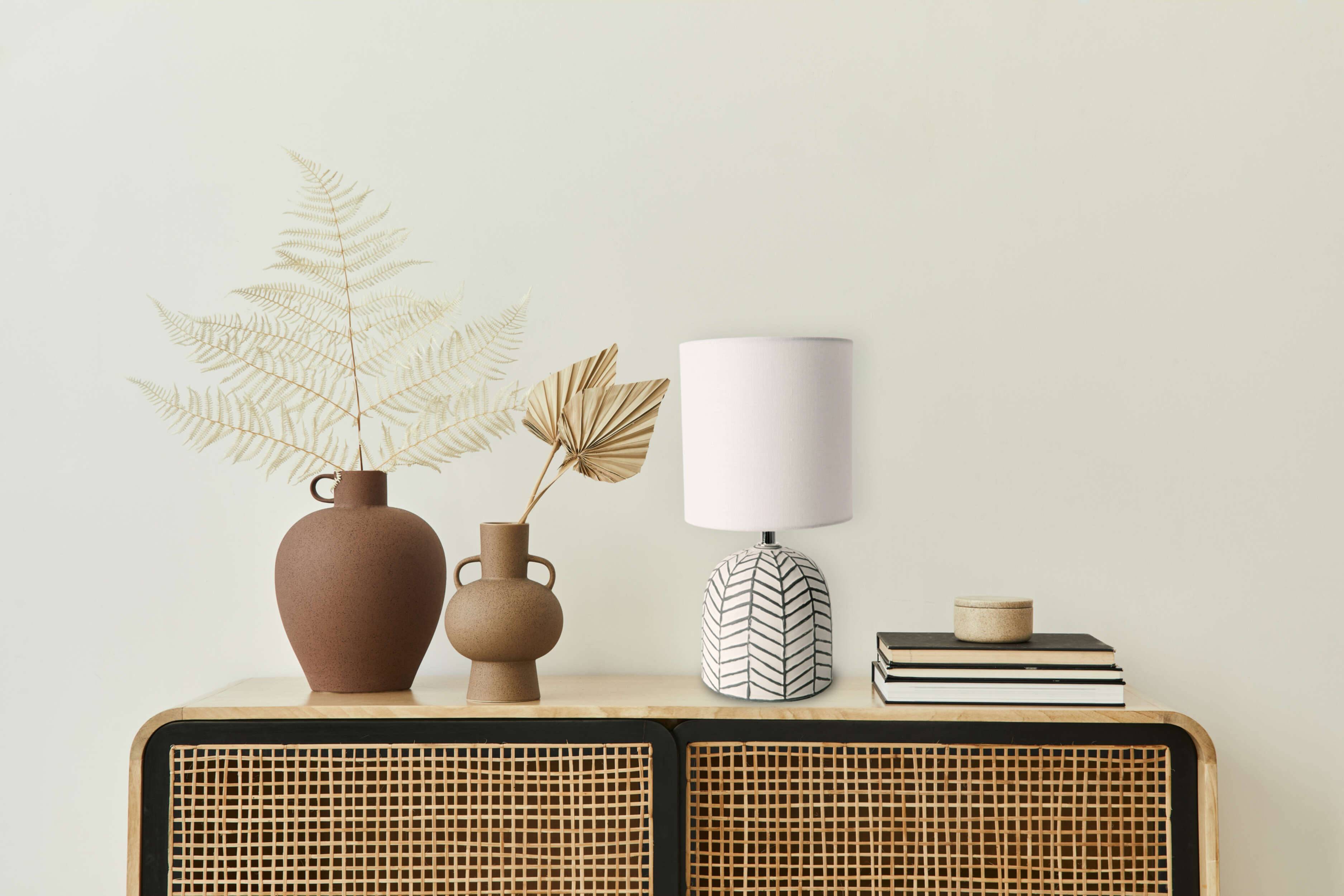 Keramik-Tischleuchte "FOLIO" weiß