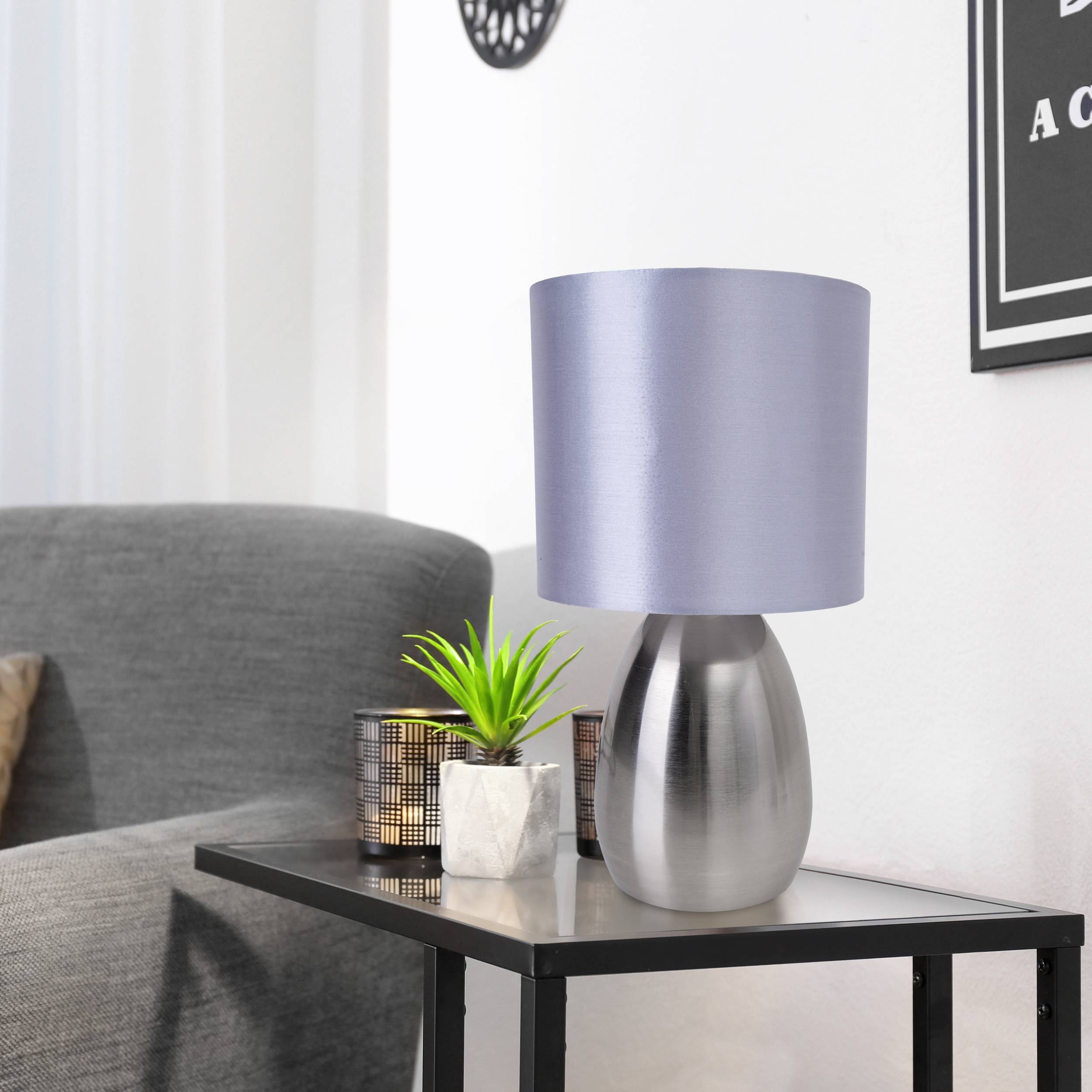 Tischleuchte "AURUM" H: 33 cm stahl-blank/grau