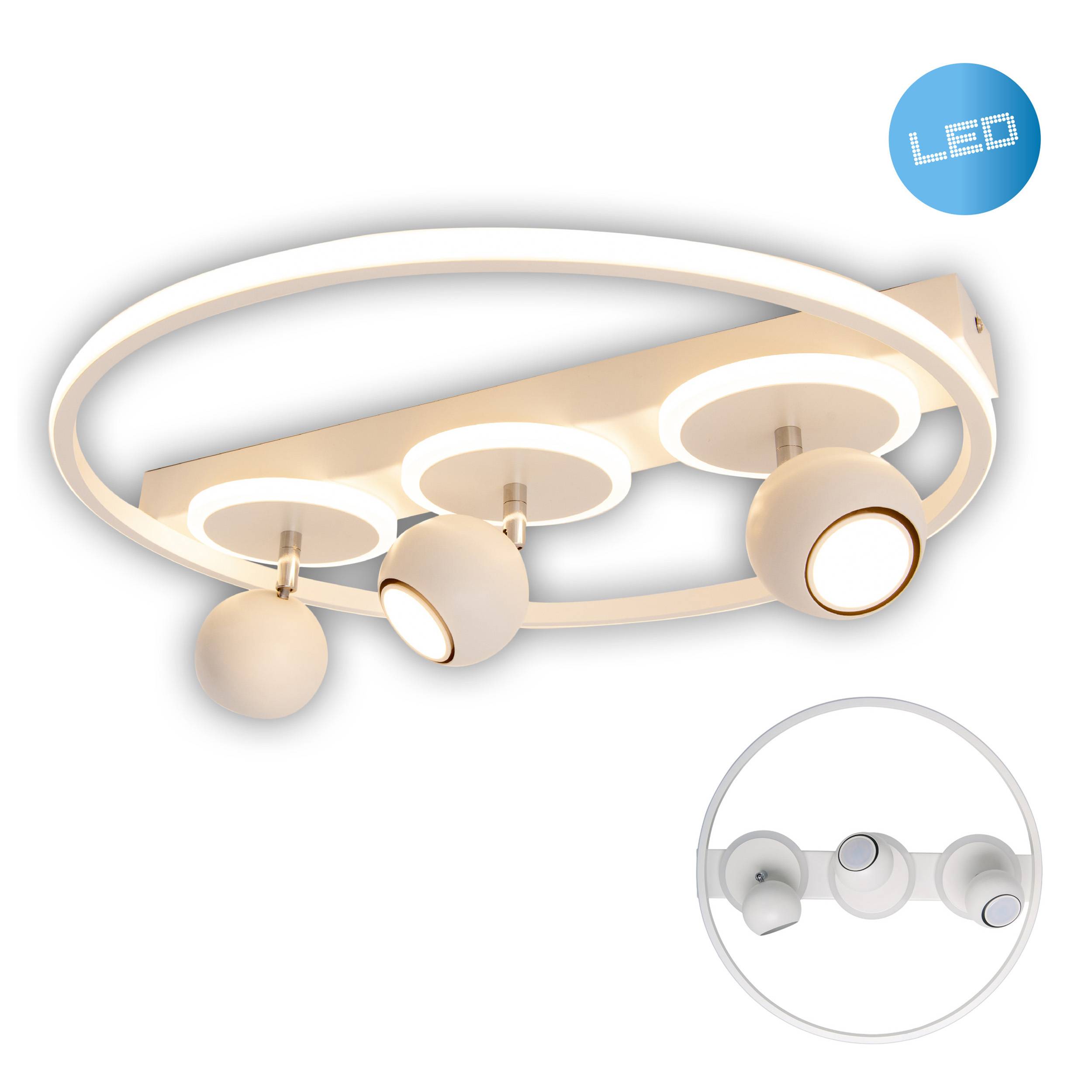 3er-Spot LED Deckenleuchte "RONDA" D: 50cm