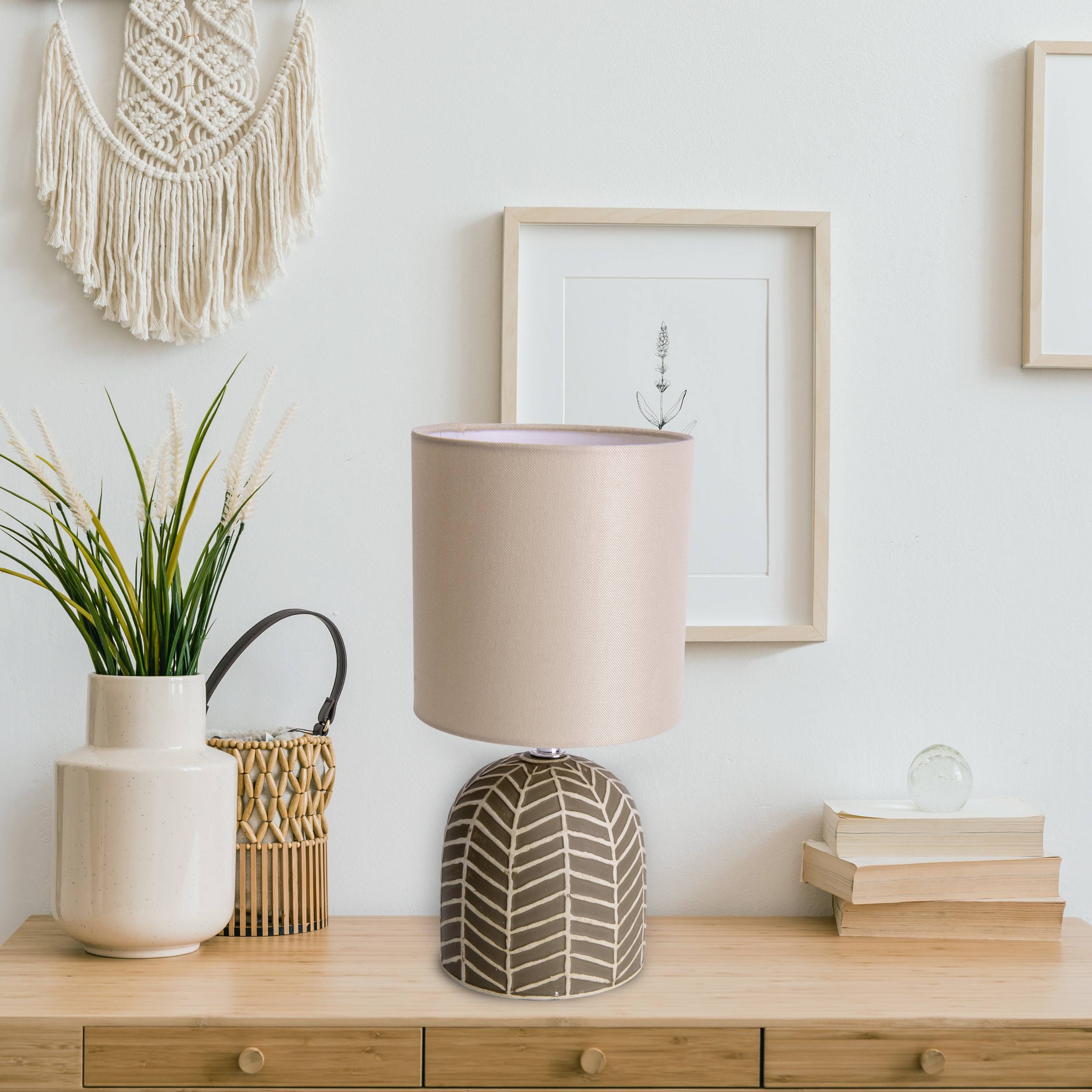 Keramik-Tischleuchte "FOLIO" braun