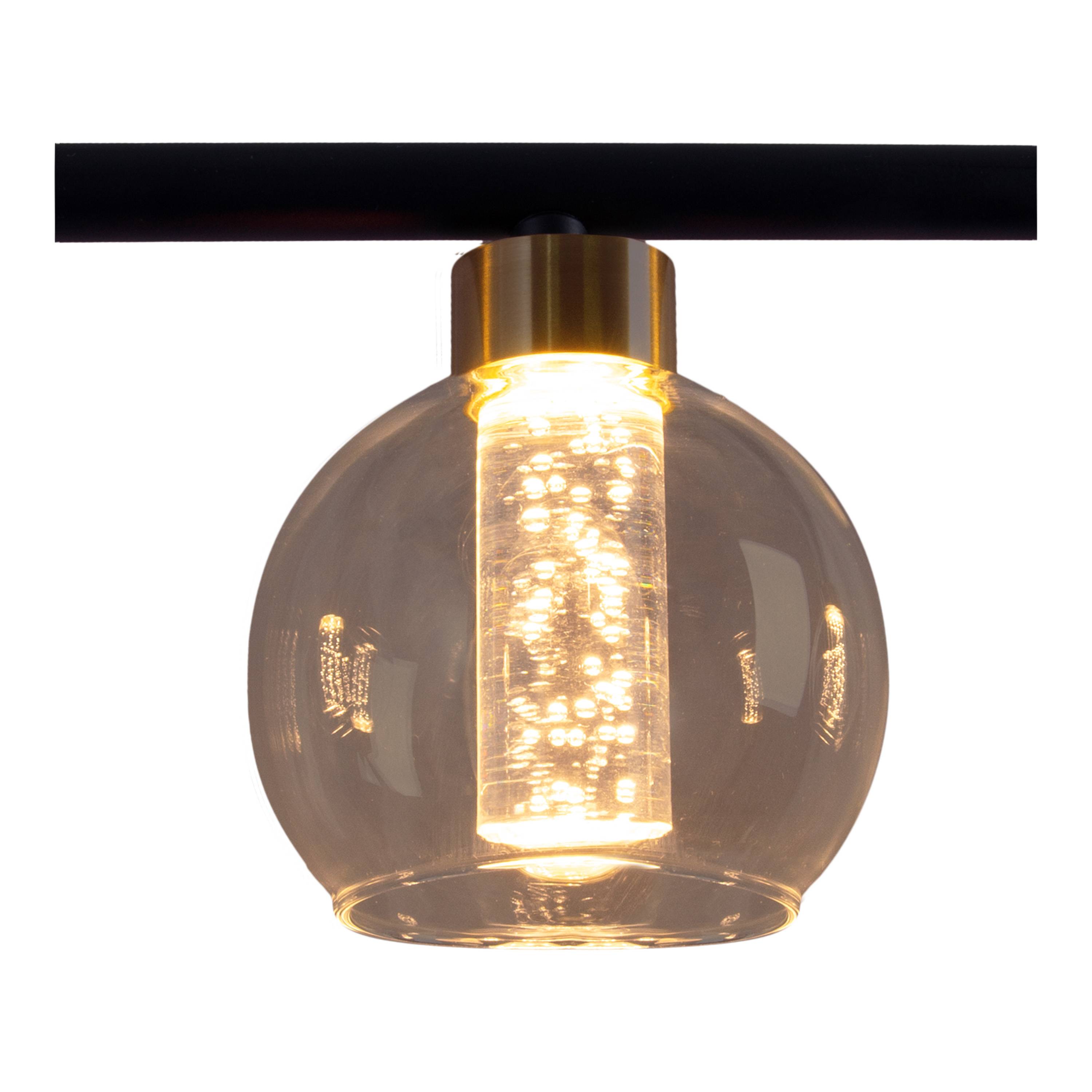 LED Glas-Pendelleuchte "BRASS" schwarz