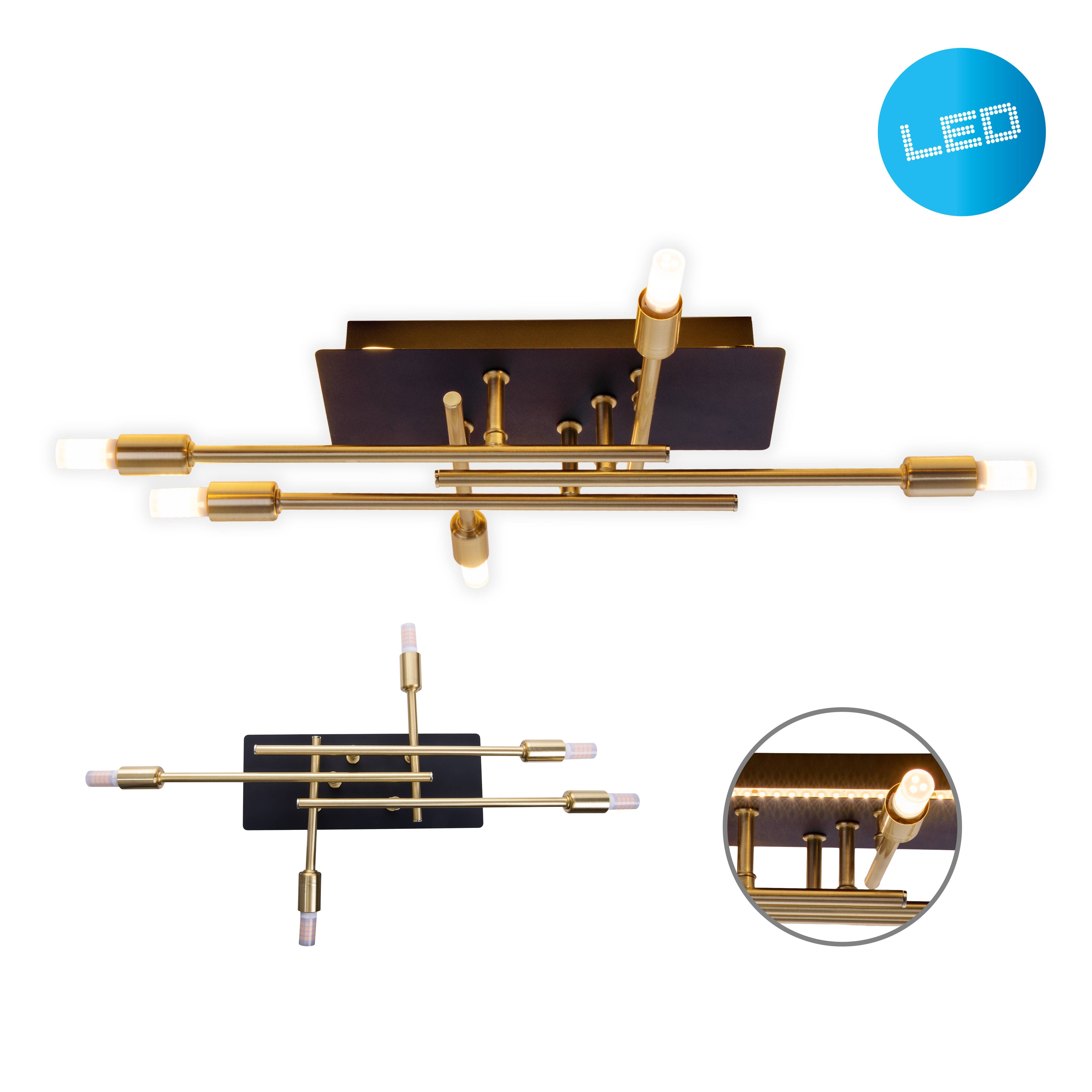 LED Deckenleuchte "ANCONA" mit Backlight schwarz / gold