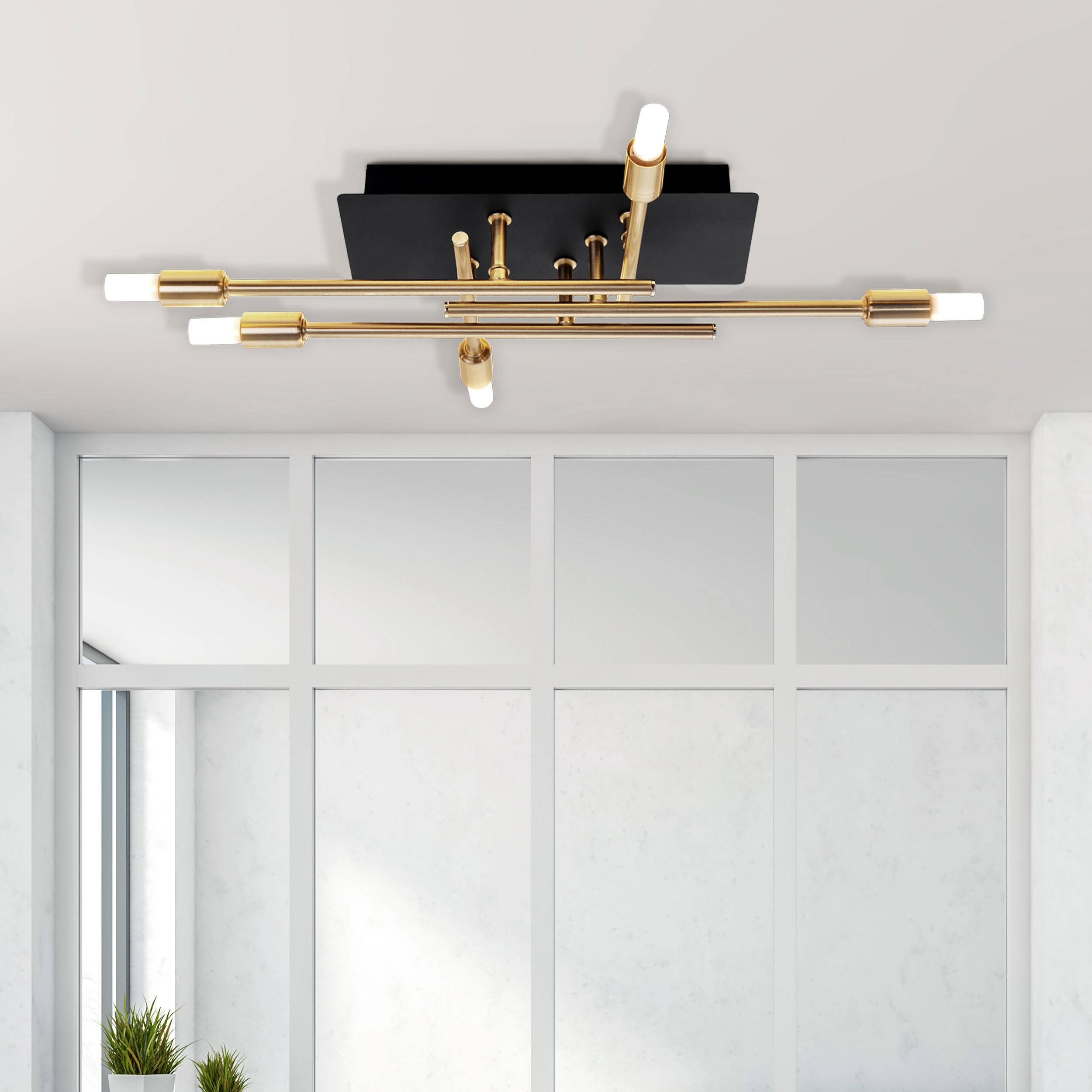 LED Deckenleuchte "ANCONA" mit Backlight schwarz / gold