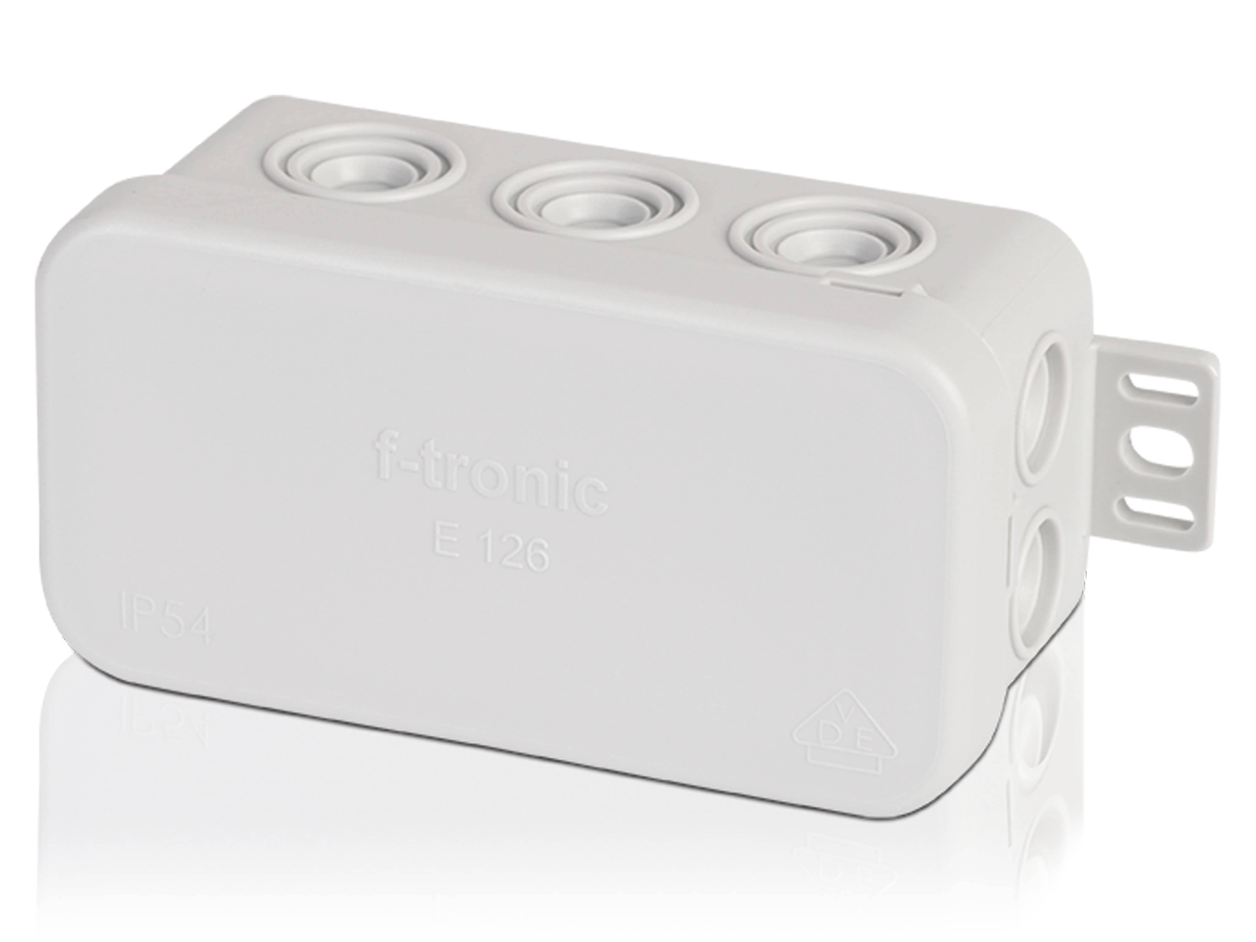 F-TRONIC Verteilerdose, 85x44x40 mm, 10 Einführungen, grau, 10 Stück