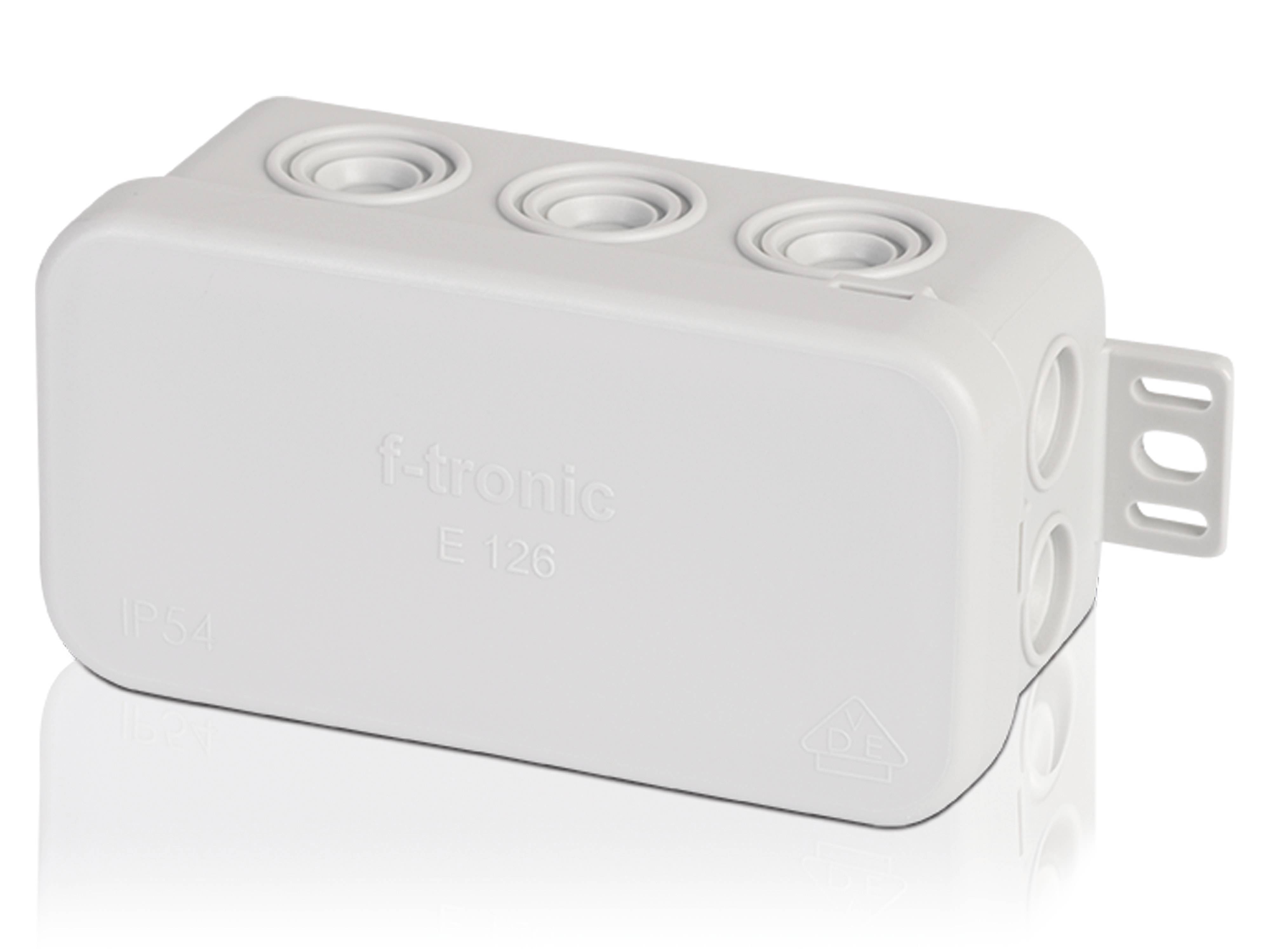 F-TRONIC Verteilerdose, 85x44x40 mm, 10 Einführungen, grau, 10 Stück