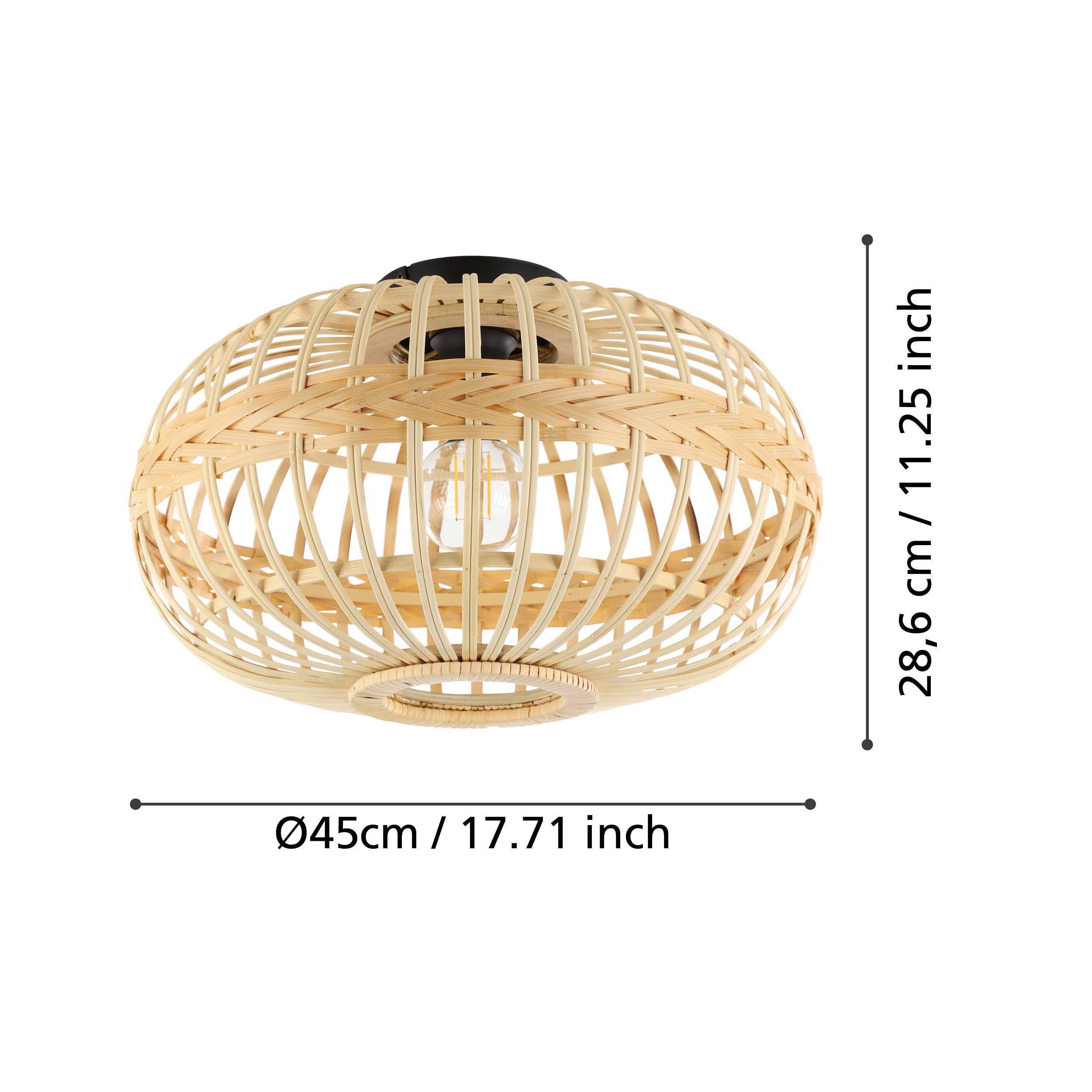 EGLO Deckenleuchte 43723 Bambus, für E27, max. 40 W