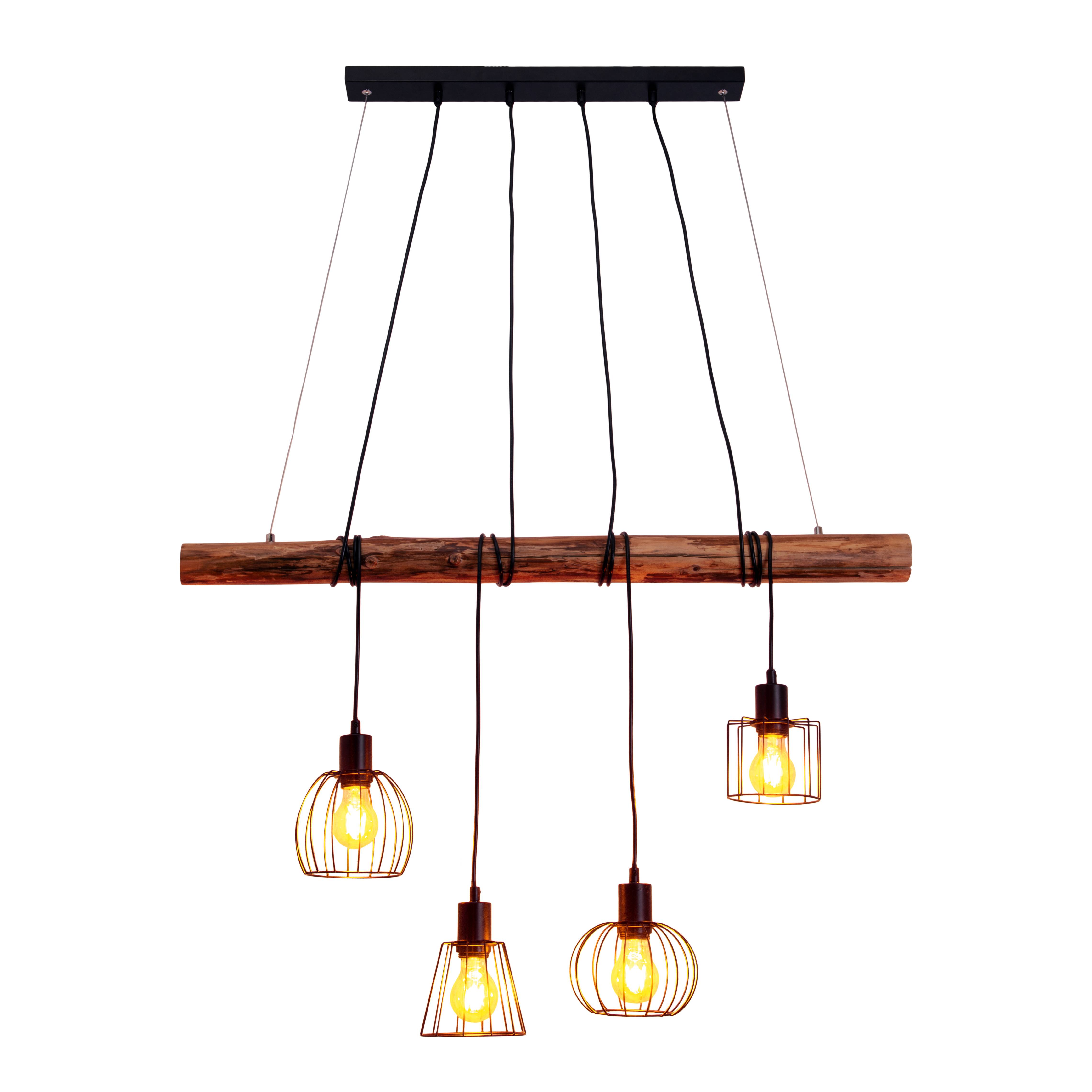 4er Pendelleuchte "WOODLAND"