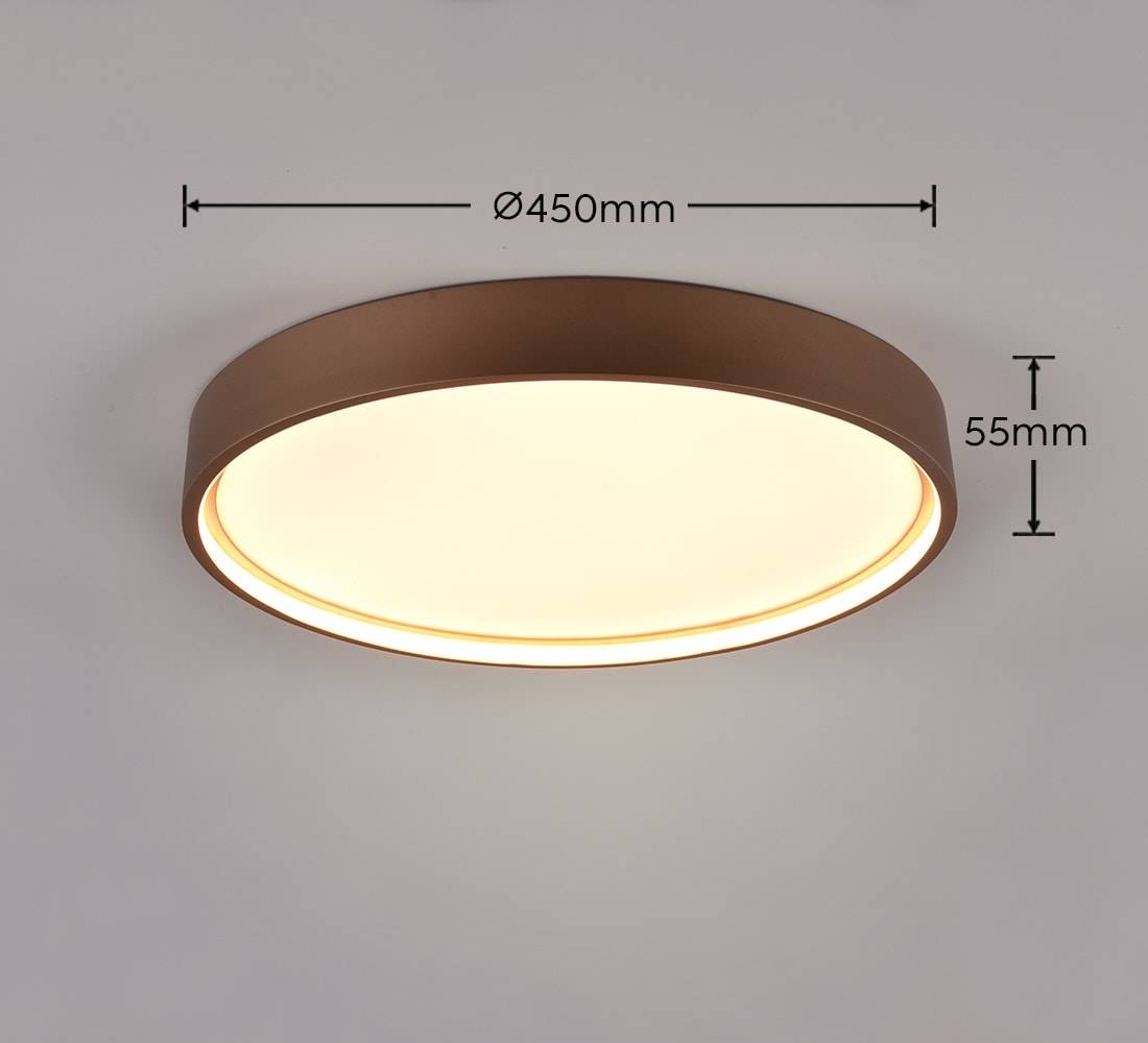 TRIO LED-Deckenleuchte Doha 641310265 Coffee, 29 W, 3260 lm, CCT