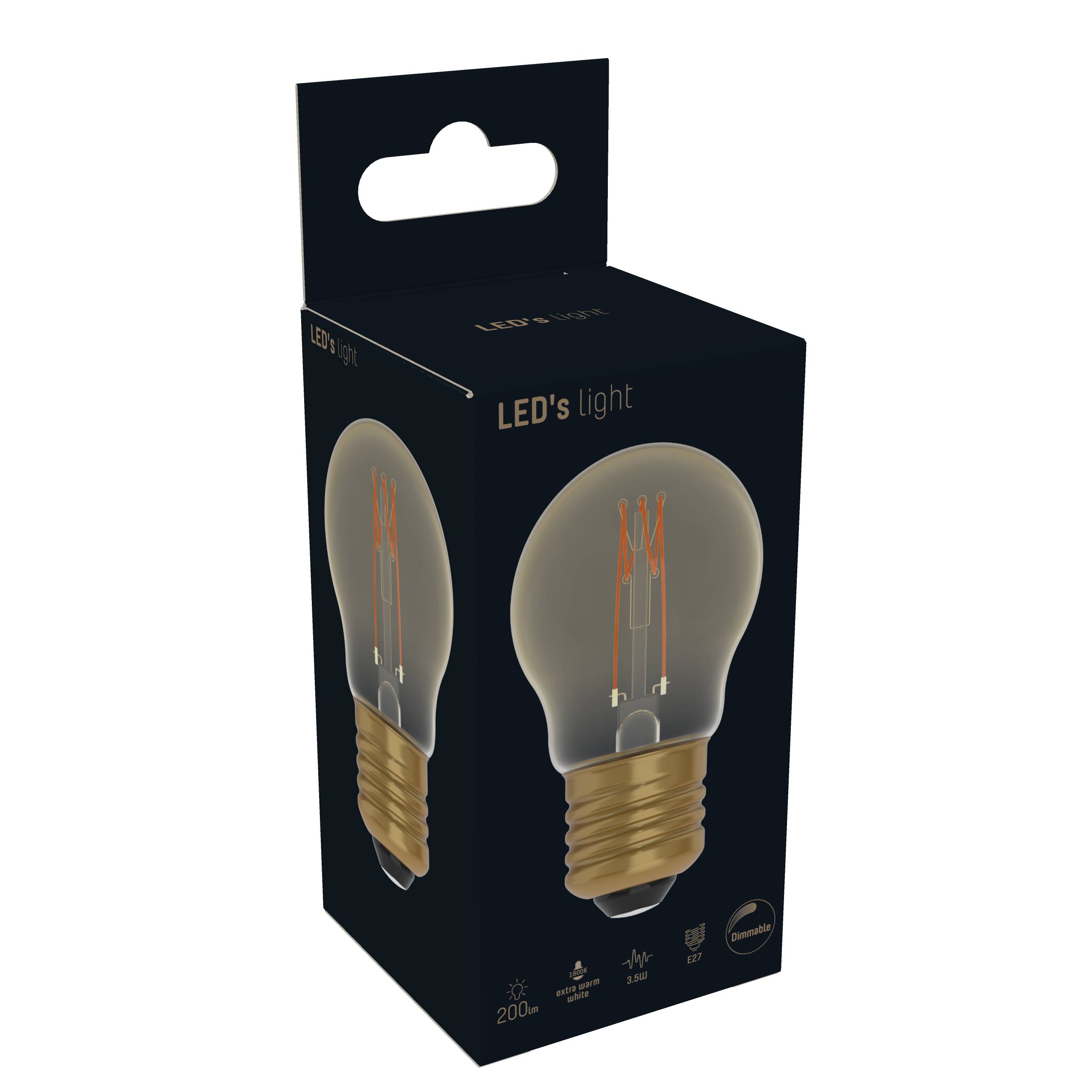 LED's light LED Kugel E27 dimmbar 2.5W extra-warmweiß Gold G45