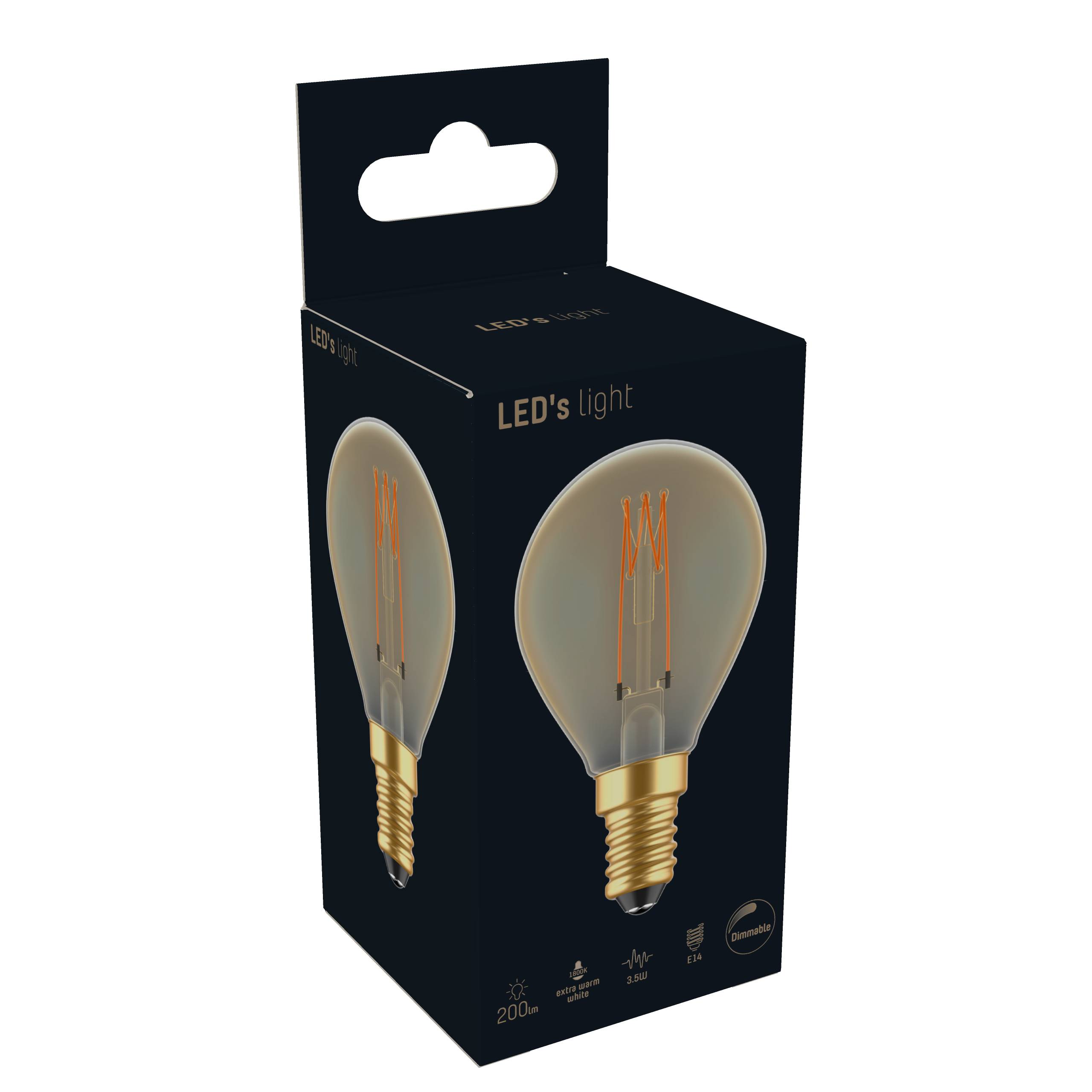LED's light LED Kugel E14 dimmbar 2.5W extra-warmweiß Gold G45