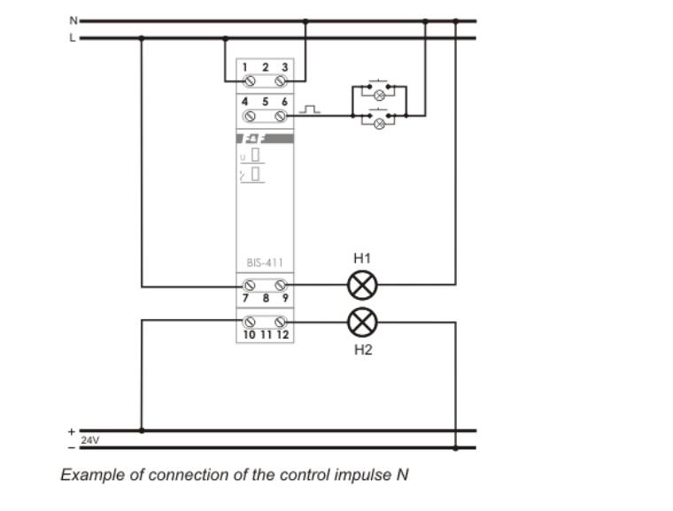 F&F BIS-411 Stromstoßrelais 165V bis 265V AC 16A 1Wechsler Hutschiene