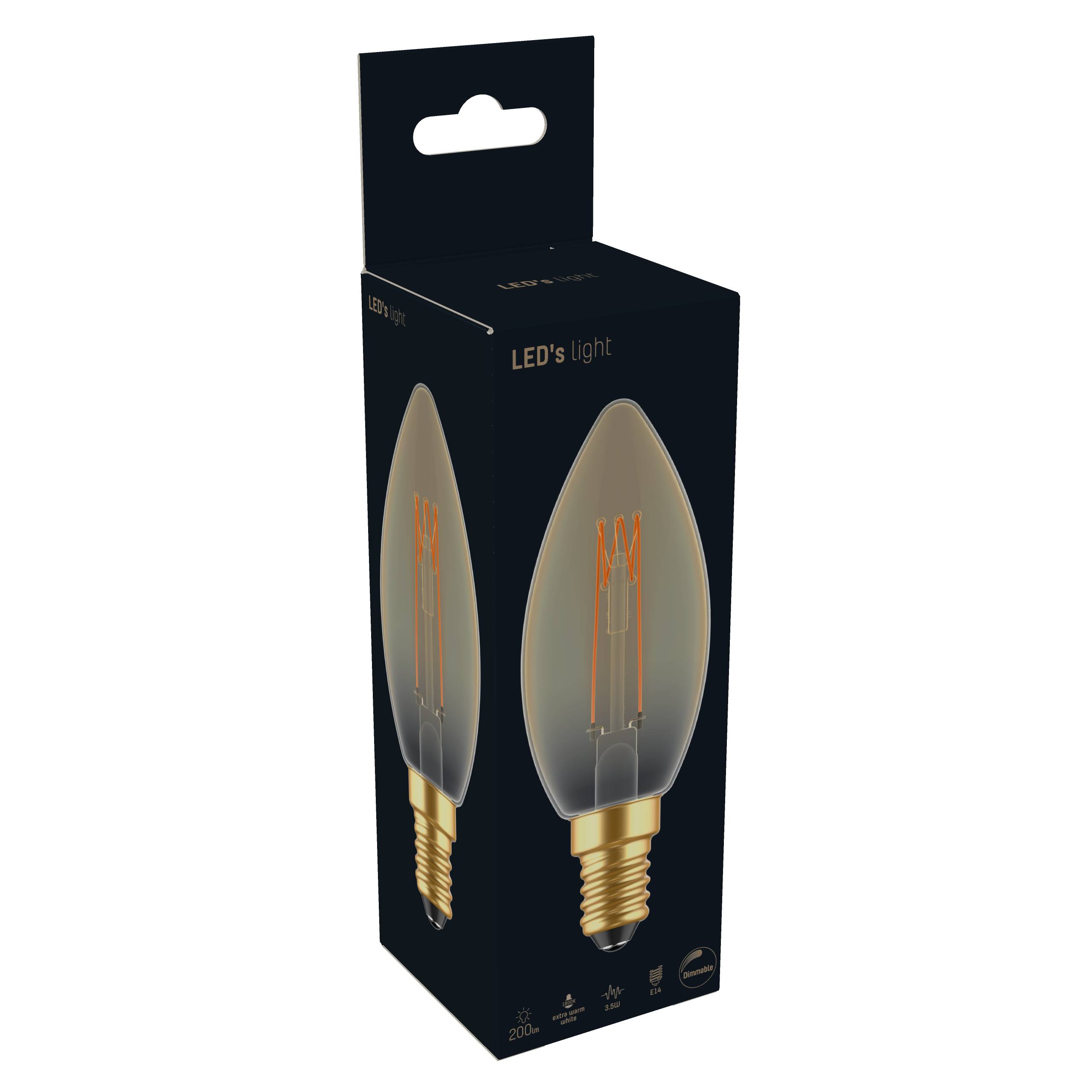 LED's light LED Kerze E14 dimmbar 2.5W extra-warmweiß Gold C35