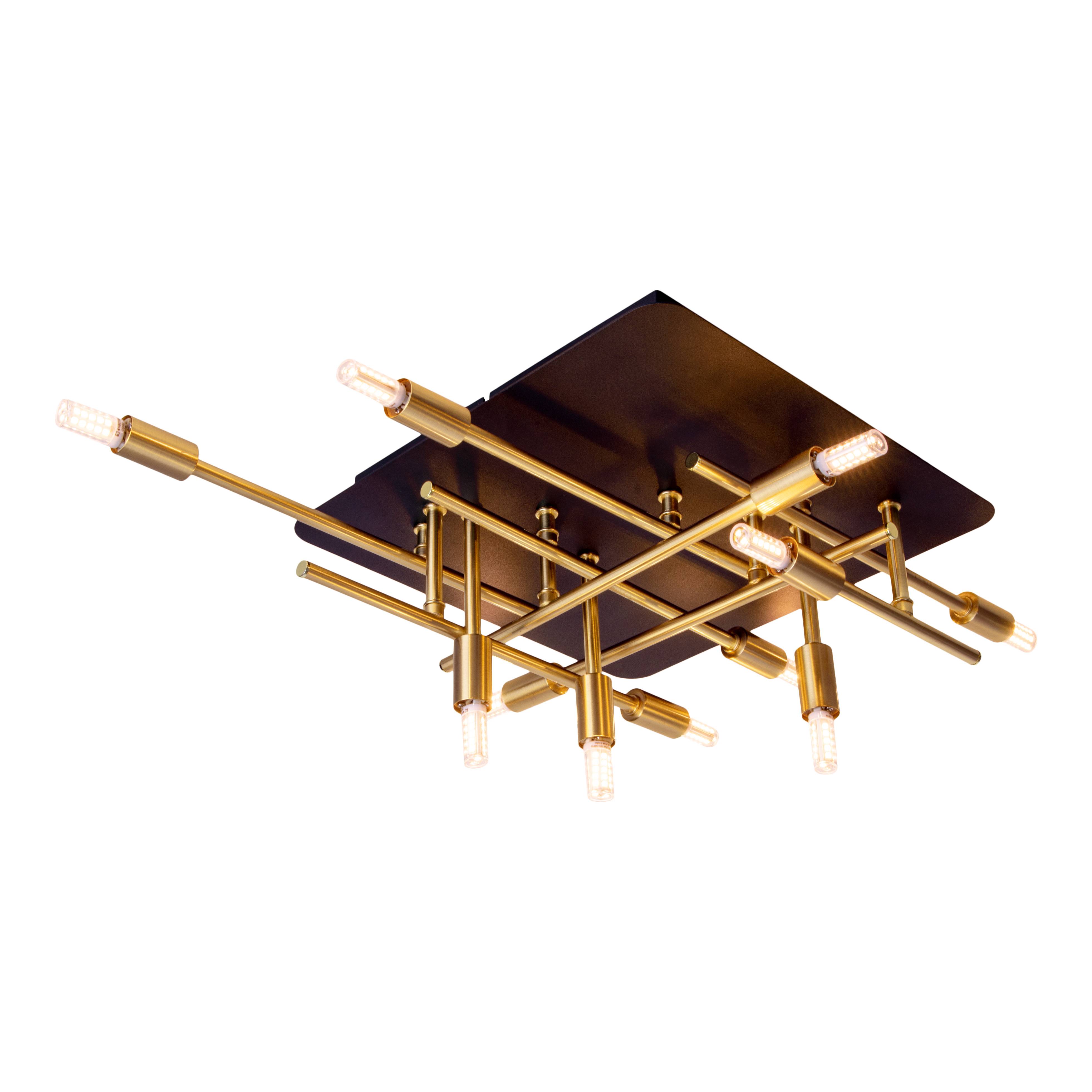 LED Deckenleuchte "ANCONA" mit Backlight schwarz / gold