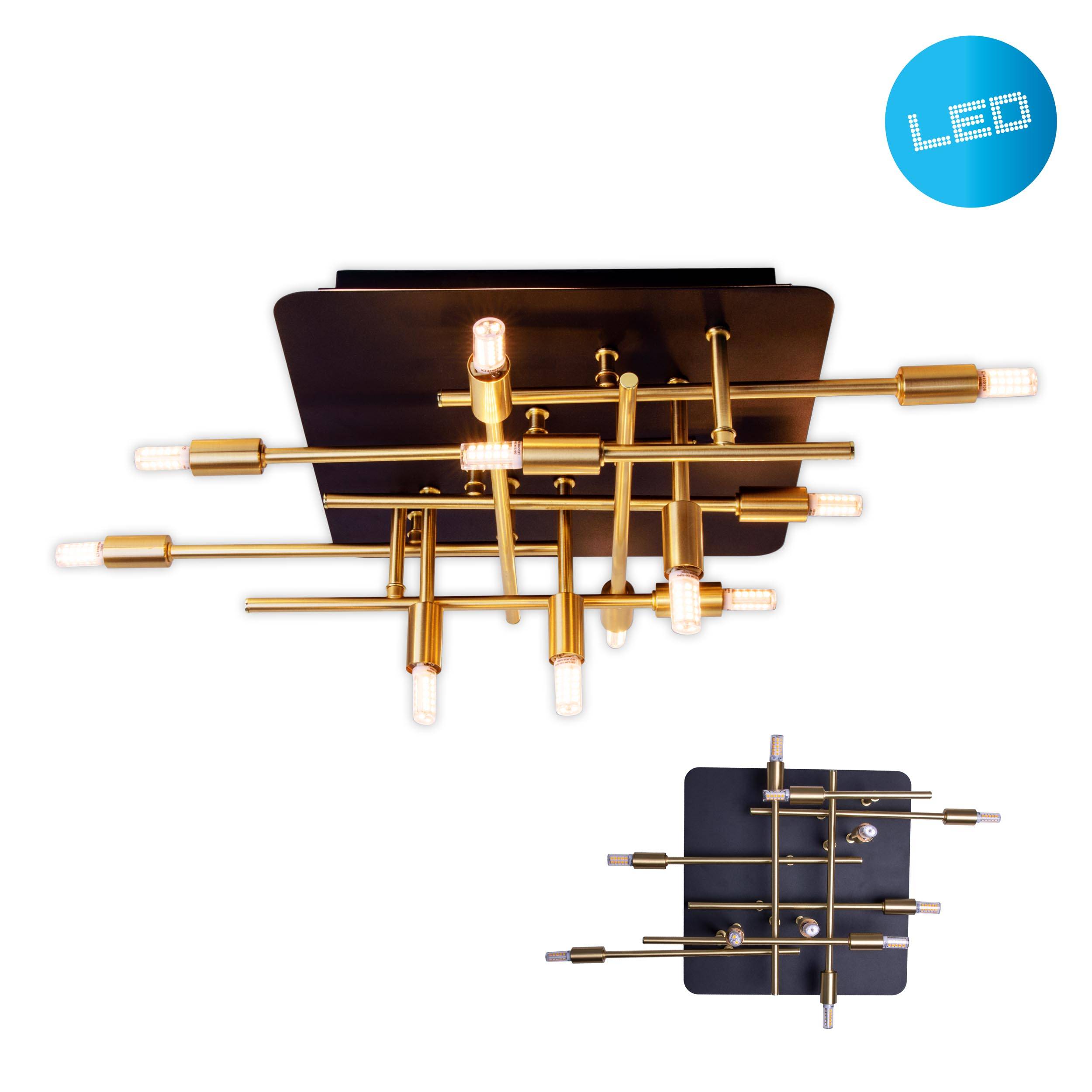 LED Deckenleuchte "ANCONA" mit Backlight schwarz / gold