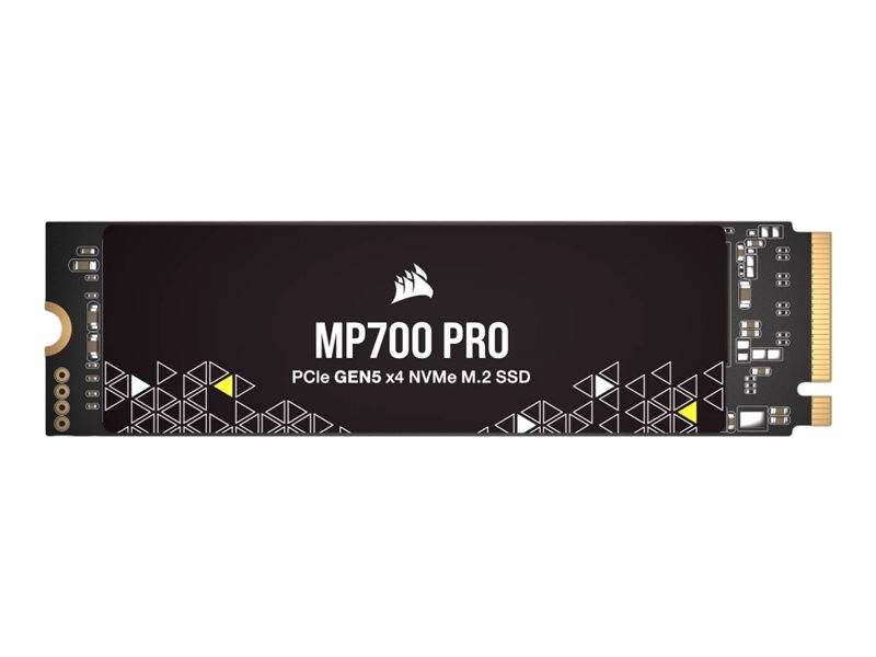 MP700 PRO PCIe Gen5 x4 NVMe M.2 SSD-Modul auf weißem Hintergrund dargestellt, mit sichtbaren Leiterplattenenden und goldenem Stecker.
