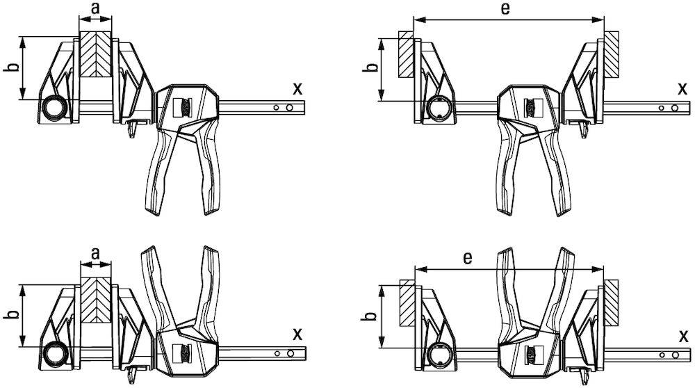 BESSEY Einhandzwinge mit drehbarem Griff EZ360