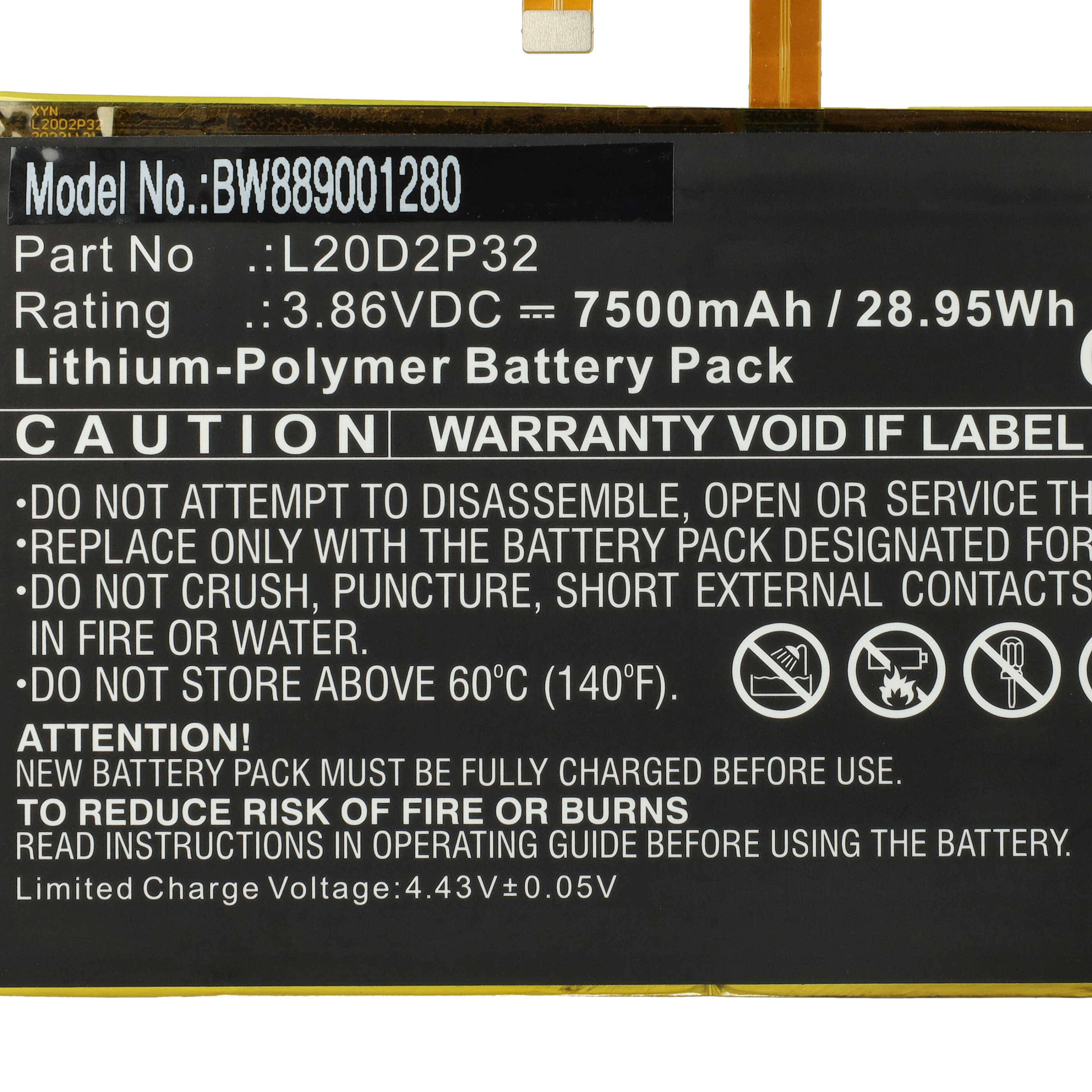 Batterieetikett mit Modell „BW889001280