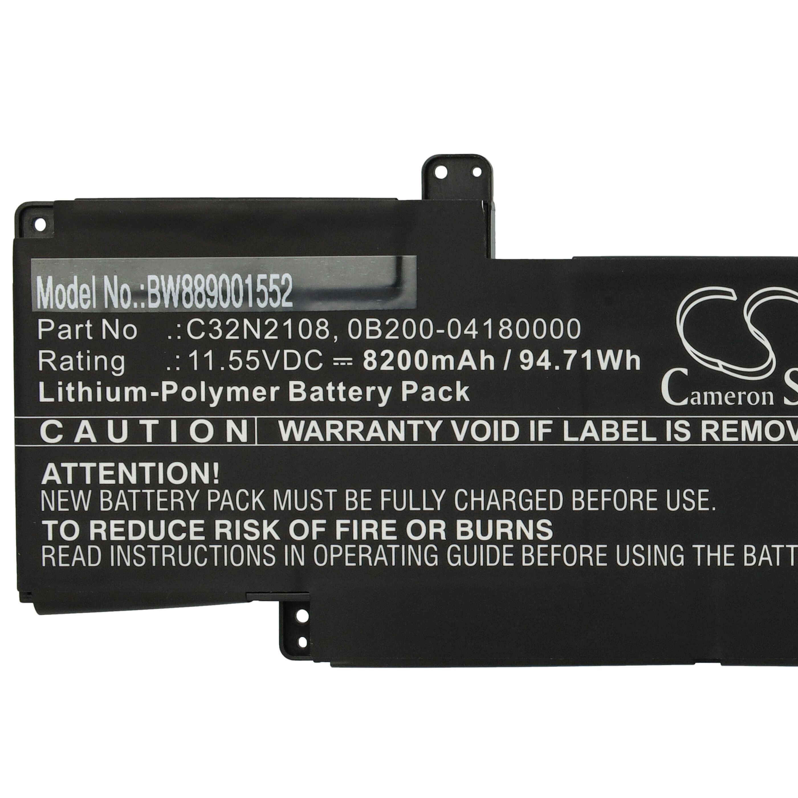 vhbw Akku kompatibel mit Asus ZenBook Pro 16X OLED Notebook (8200 mAh, 11,55 V, Li-Polymer)