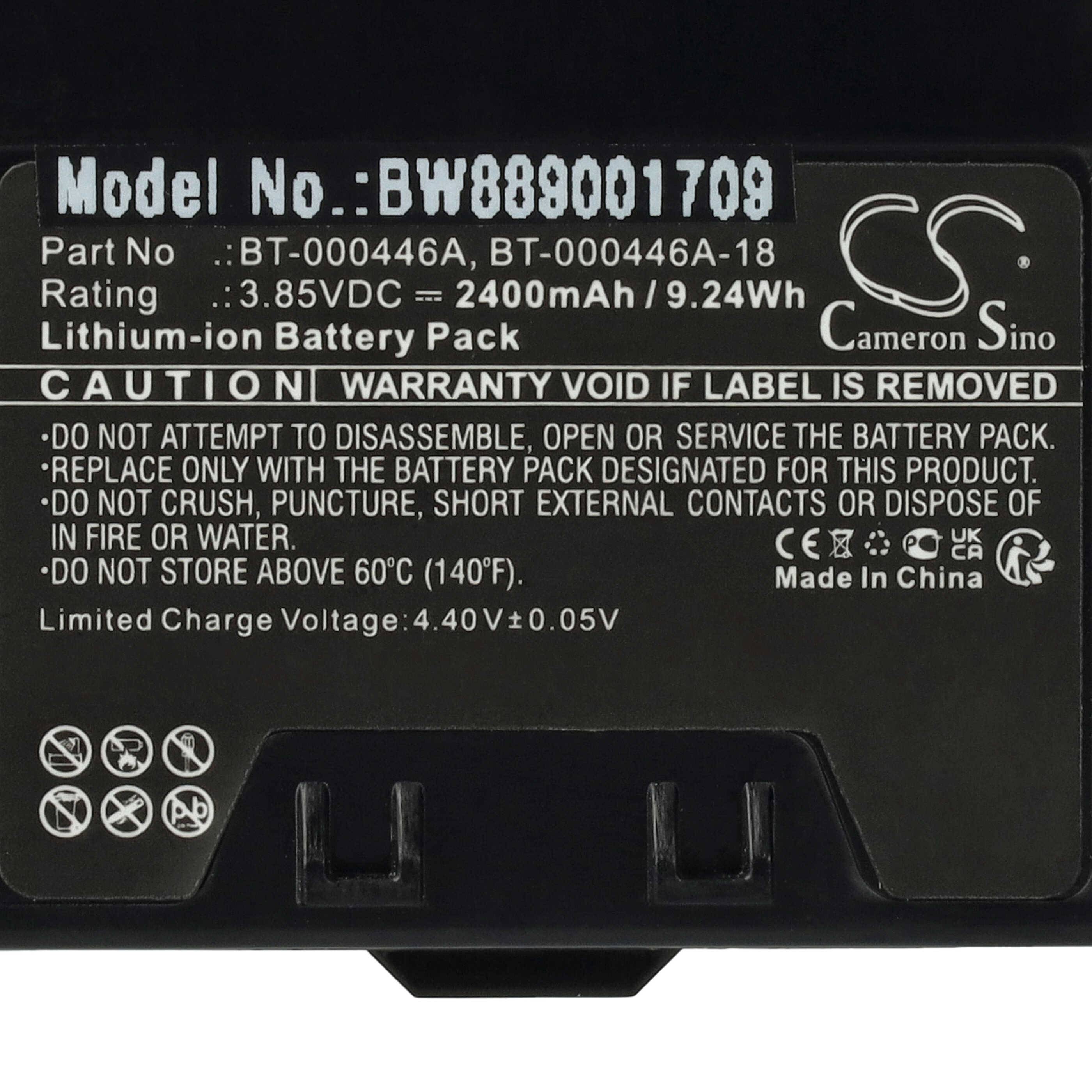 vhbw Akku kompatibel mit Zebra WS5001-0F2J3020ENA Mobilcomputer PDA Scanner (2400 mAh, 3,85 V, Li-Ion)