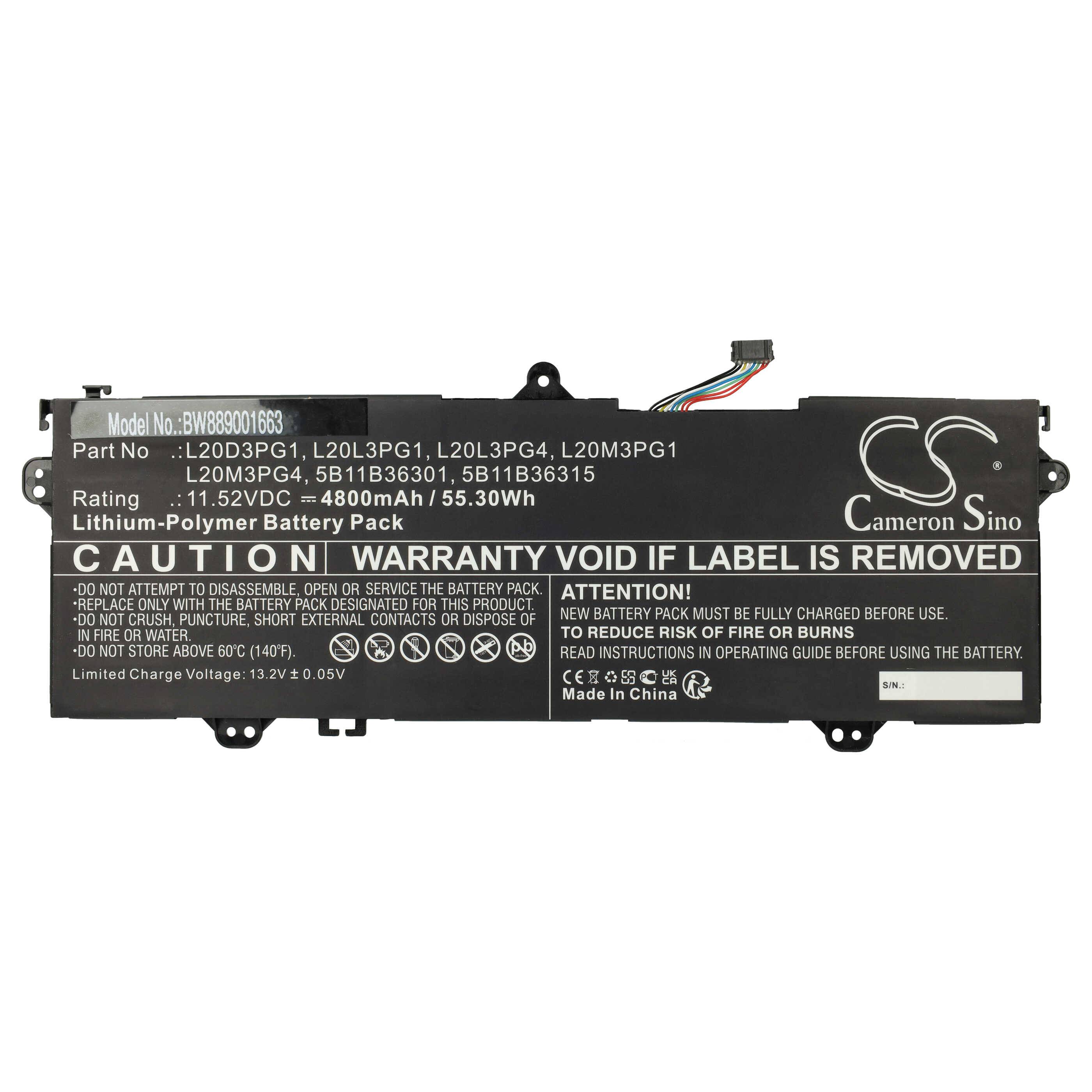 vhbw Akku kompatibel mit Lenovo 14W GEN 2 82N9001NAU, 82N9000WAU, 82N90014AU, 82N90016AU Notebook (3850 mAh, 15,44 V, Li-Polymer)