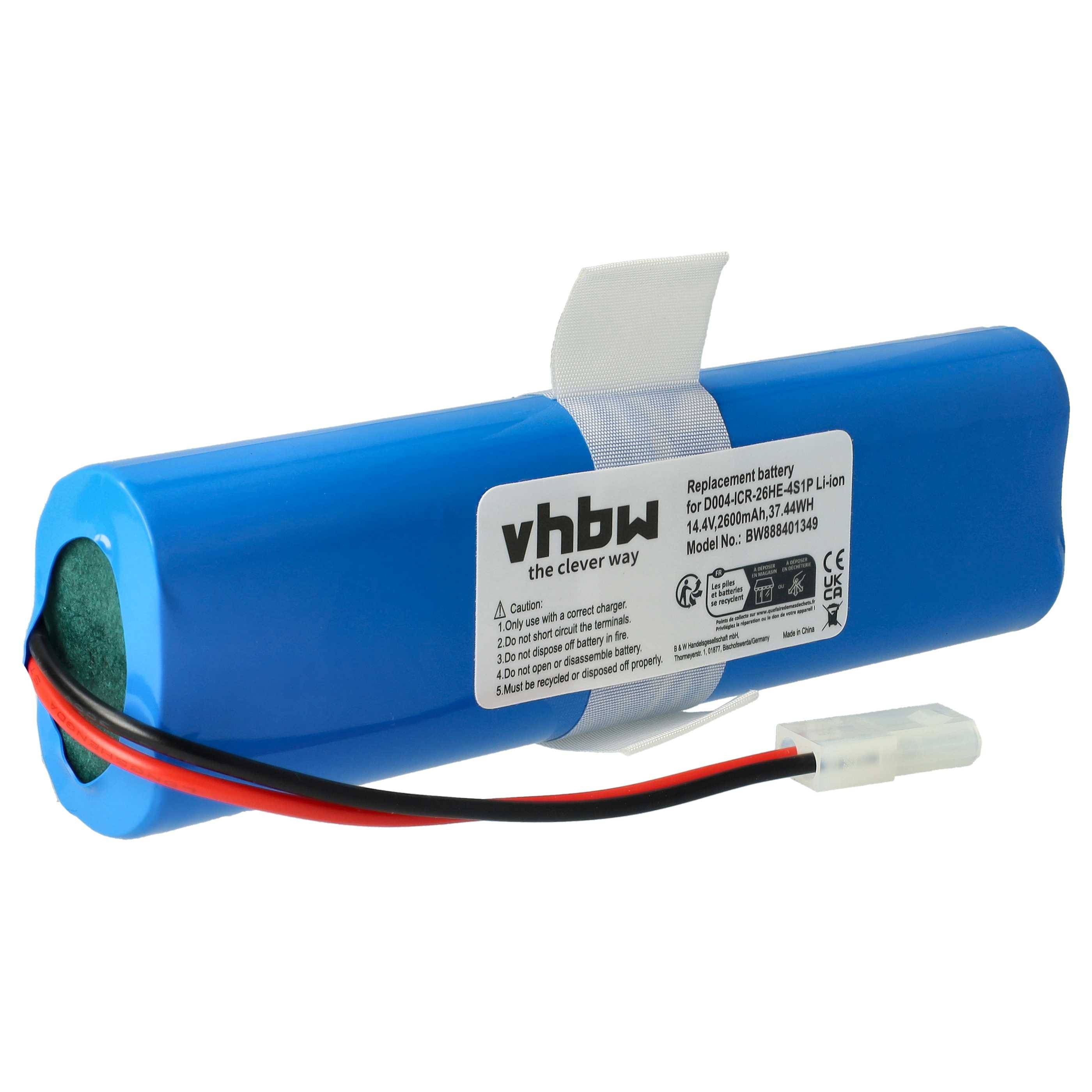 Blauer zylindrischer Akku-Pack mit Etikett 