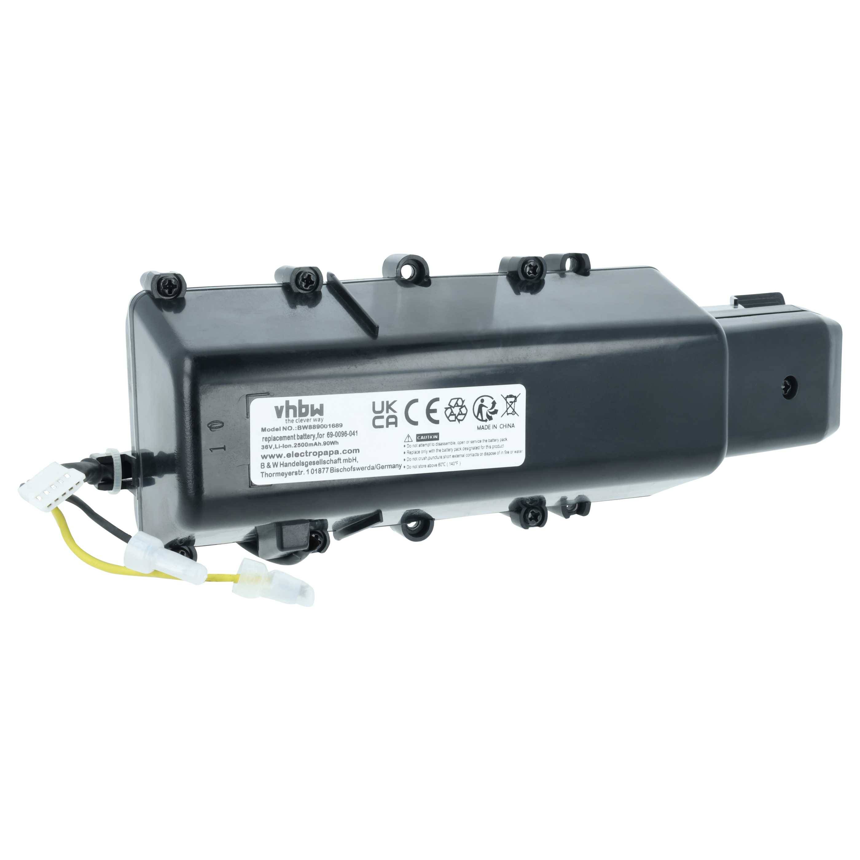 vhbw Akku Ersatz für Bissell 1618930, 69-0096-041, 69-009, 1-102, 1900000000 für Staubsauger (2500 mAh, 36 V, Li-Ion)