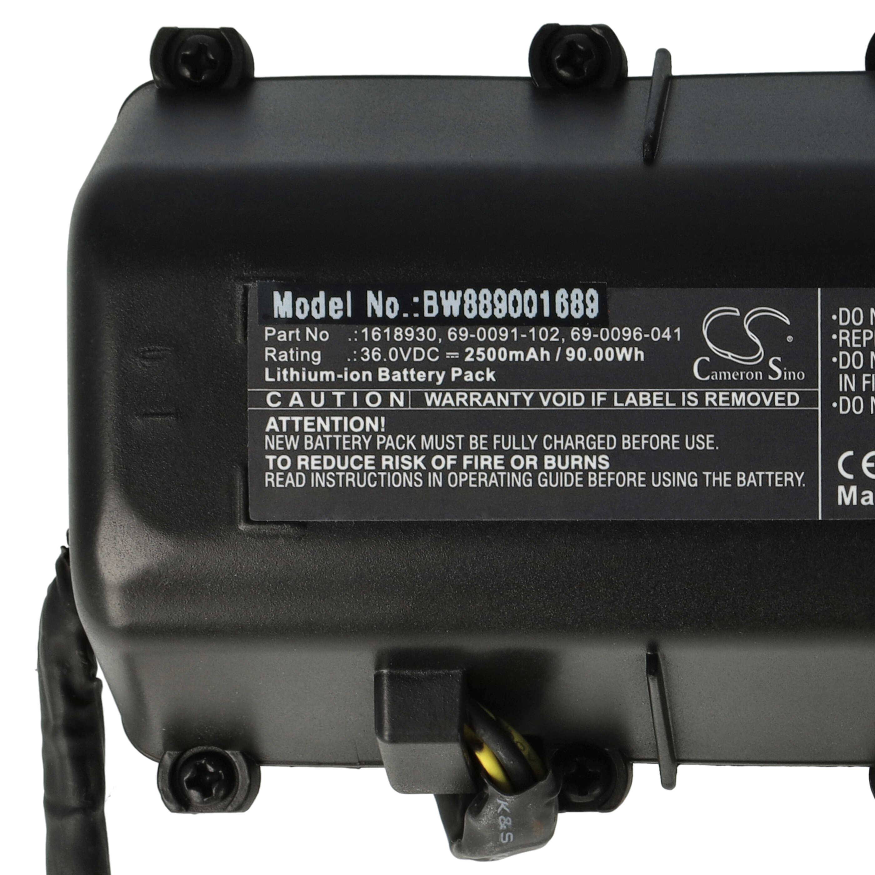 Ein schwarzes Batteriepaket mit der Bezeichnung „Modellnummer: BW889001689
