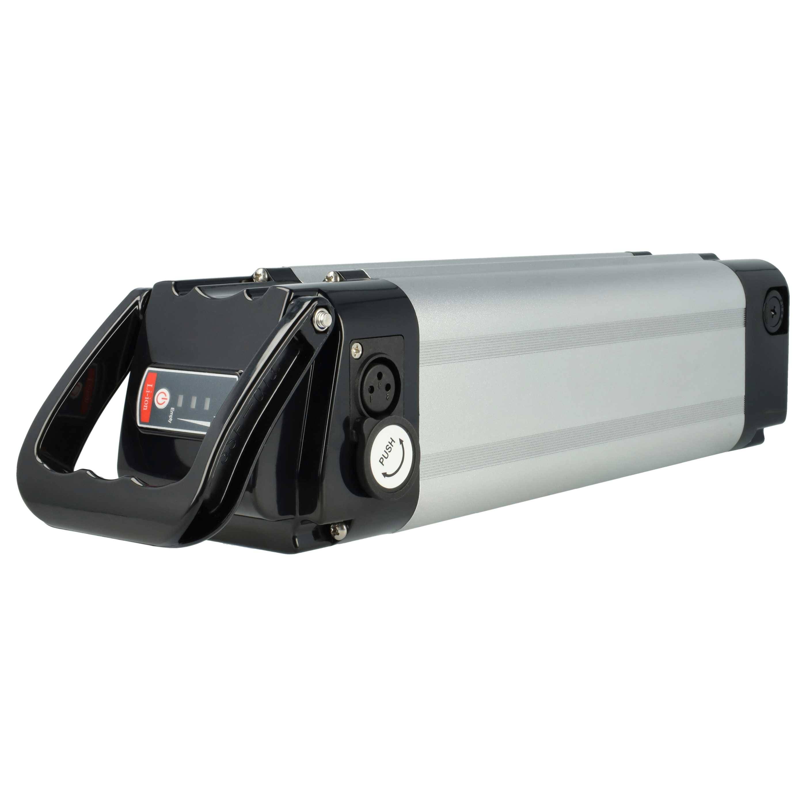 vhbw Akku kompatibel mit Hofer E-Bike (10,4 Ah, 24 V, Li-Ion) + Ladegerät - Schwarz Silber