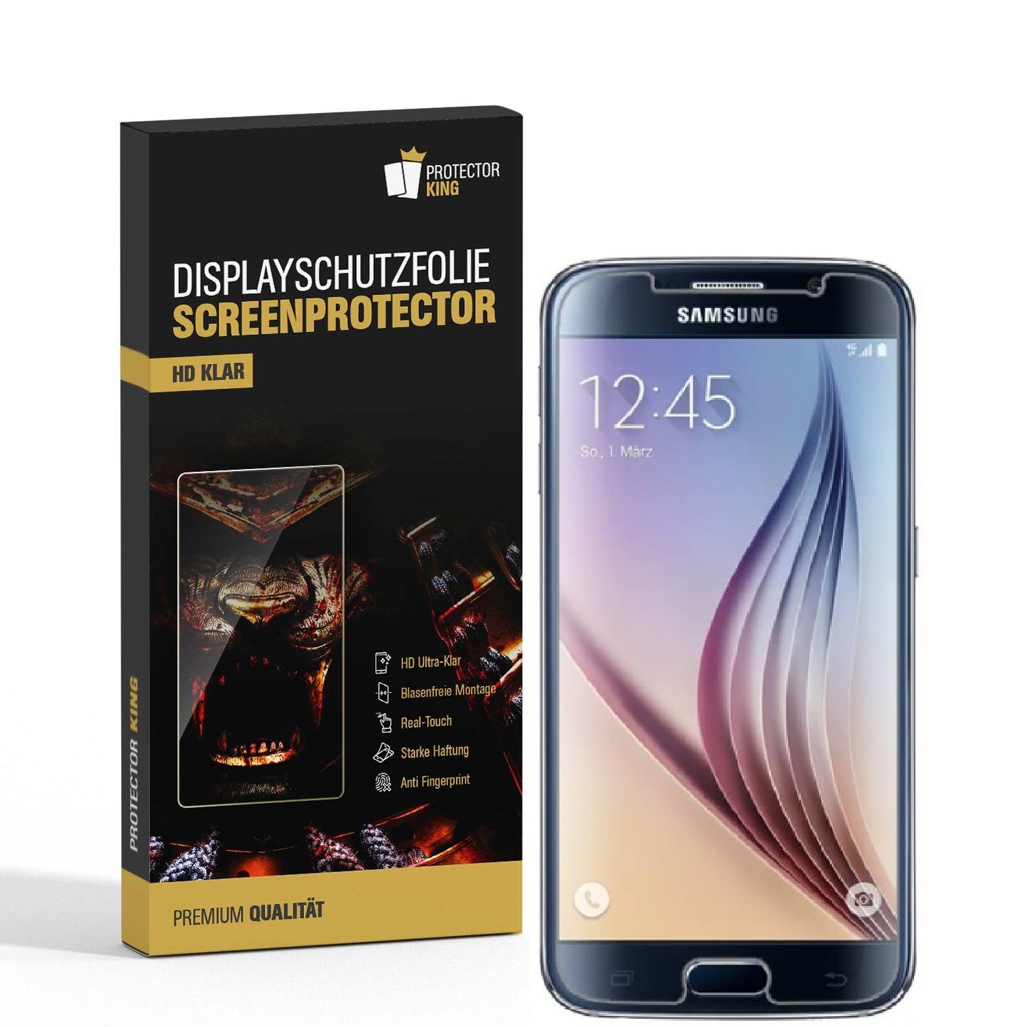 4x Displayschutzfolie für Samsung Galaxy S6 Displayfolie Schutzfolie HD KLAR