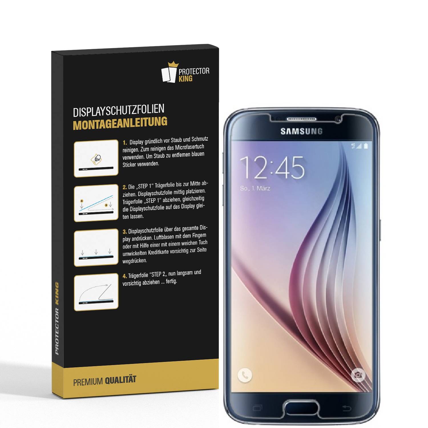 2x Displayschutzfolie für Samsung Galaxy S6 Displayfolie Schutzfolie HD KLAR