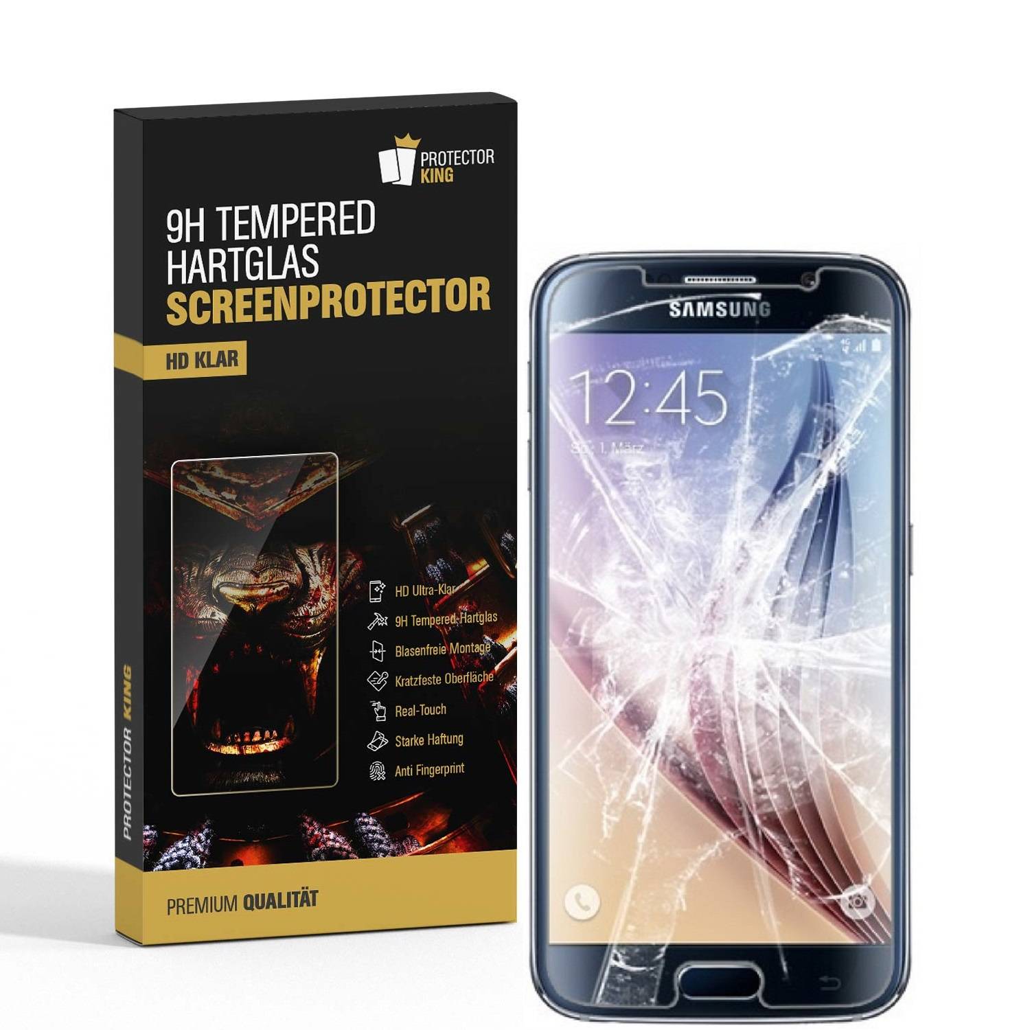 2x 9H Hartglas für Samsung Galaxy S6 Displayschutz Schutzglas Schutzfolie KLAR Panzerfolie Panzerglas Displayglas Glasfolie Echtes Glas