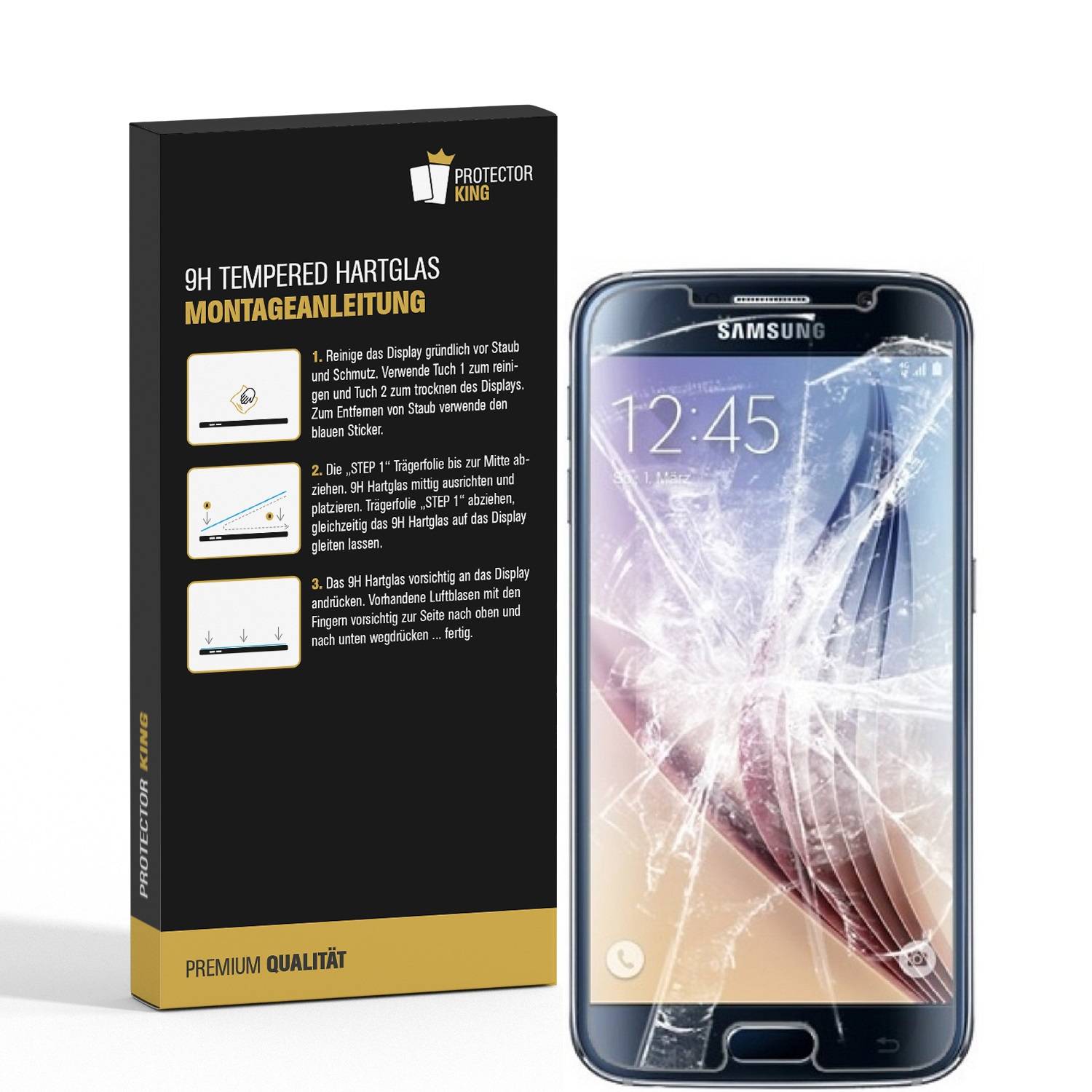 1x 9H Hartglas für Samsung Galaxy S6 Displayschutz Schutzglas Schutzfolie KLAR Panzerfolie Panzerglas Displayglas Glasfolie Echtes Glas