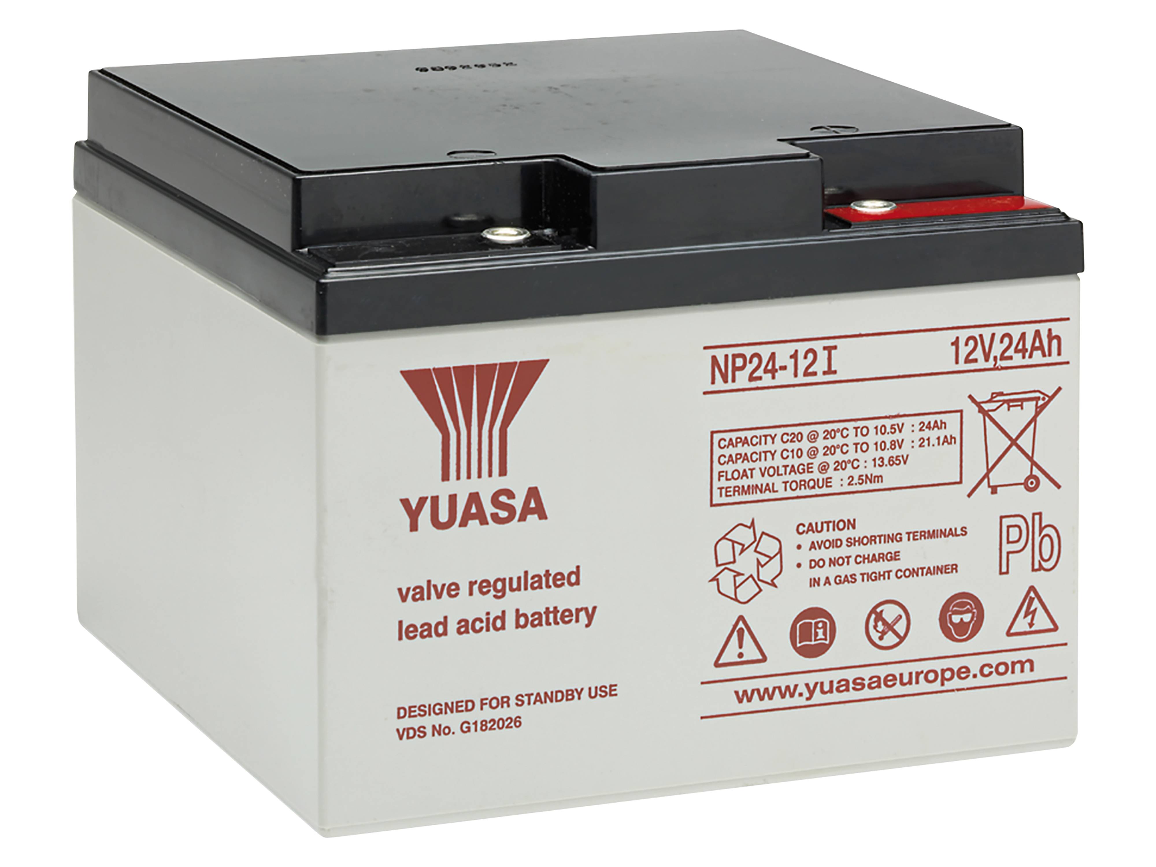 YUASA Bleiakku, 12V, 24Ah, M5 Gewinde, NP24-12l