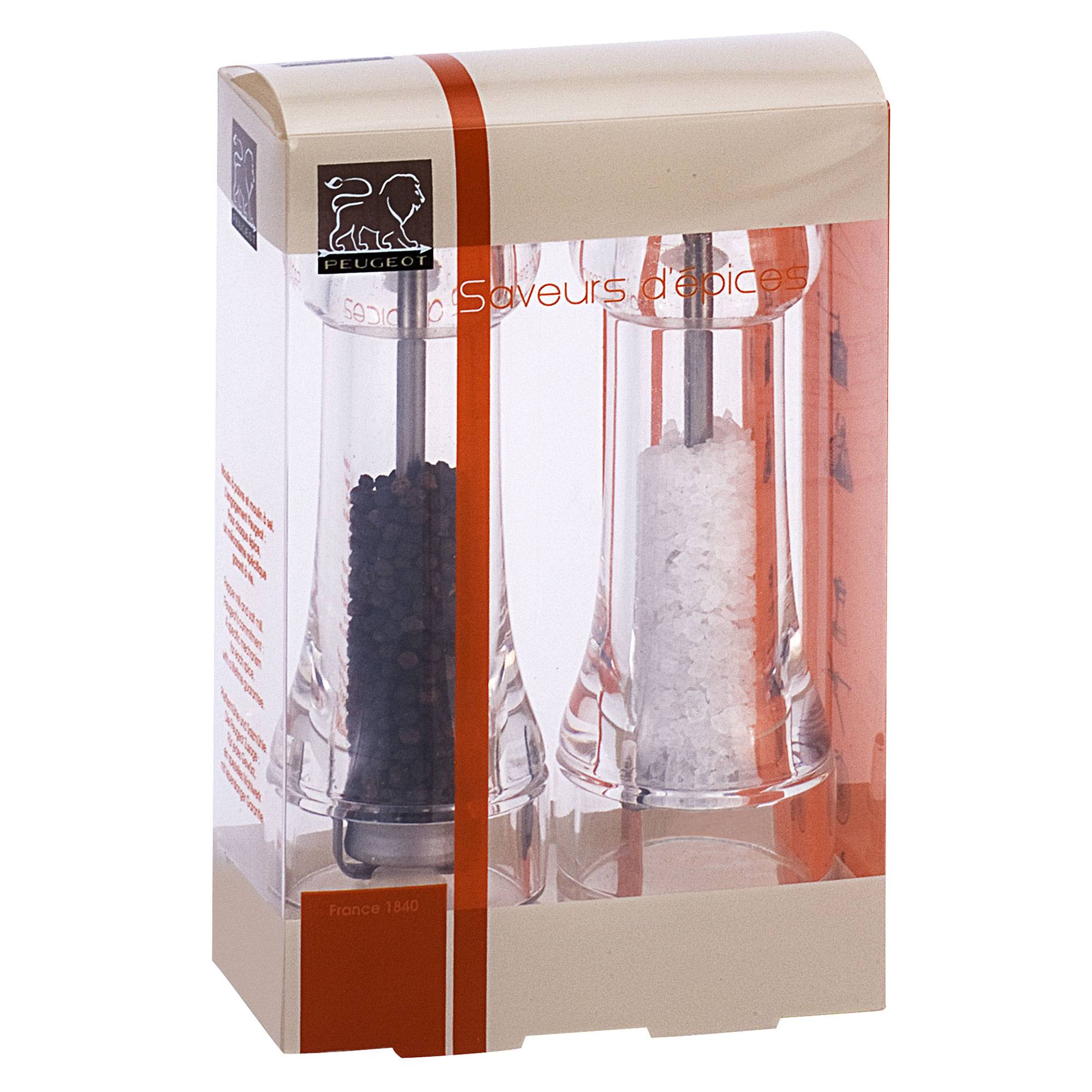 Peugeot Toul Duo Pfeffermühlen, Salzmühlen Set, Acryl, Transparent, 16 cm, 2-20101888