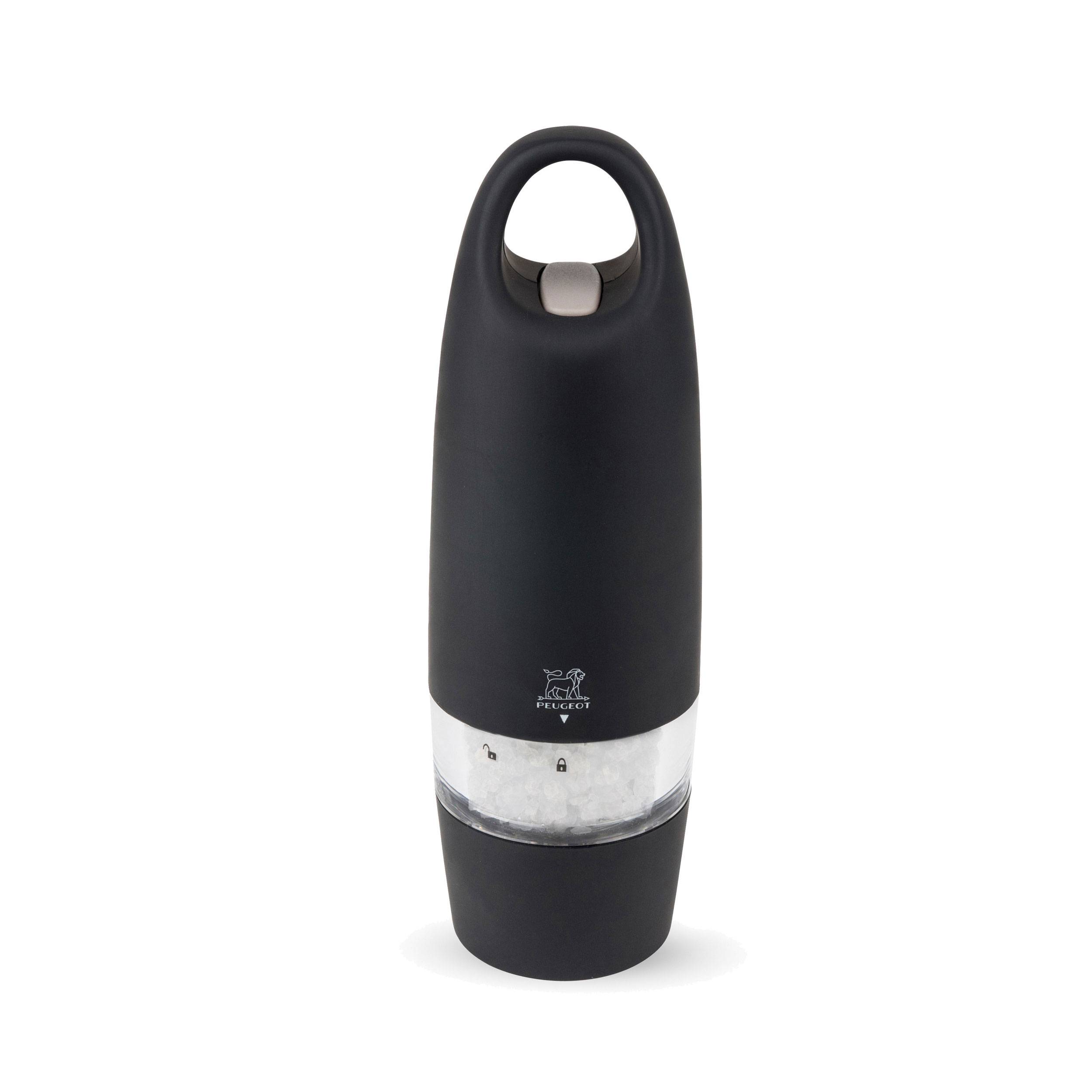 Peugeot Zest Elektrische Salzmühle, Salz Mühle Soft touch, Schwarz, 18 cm, 25939