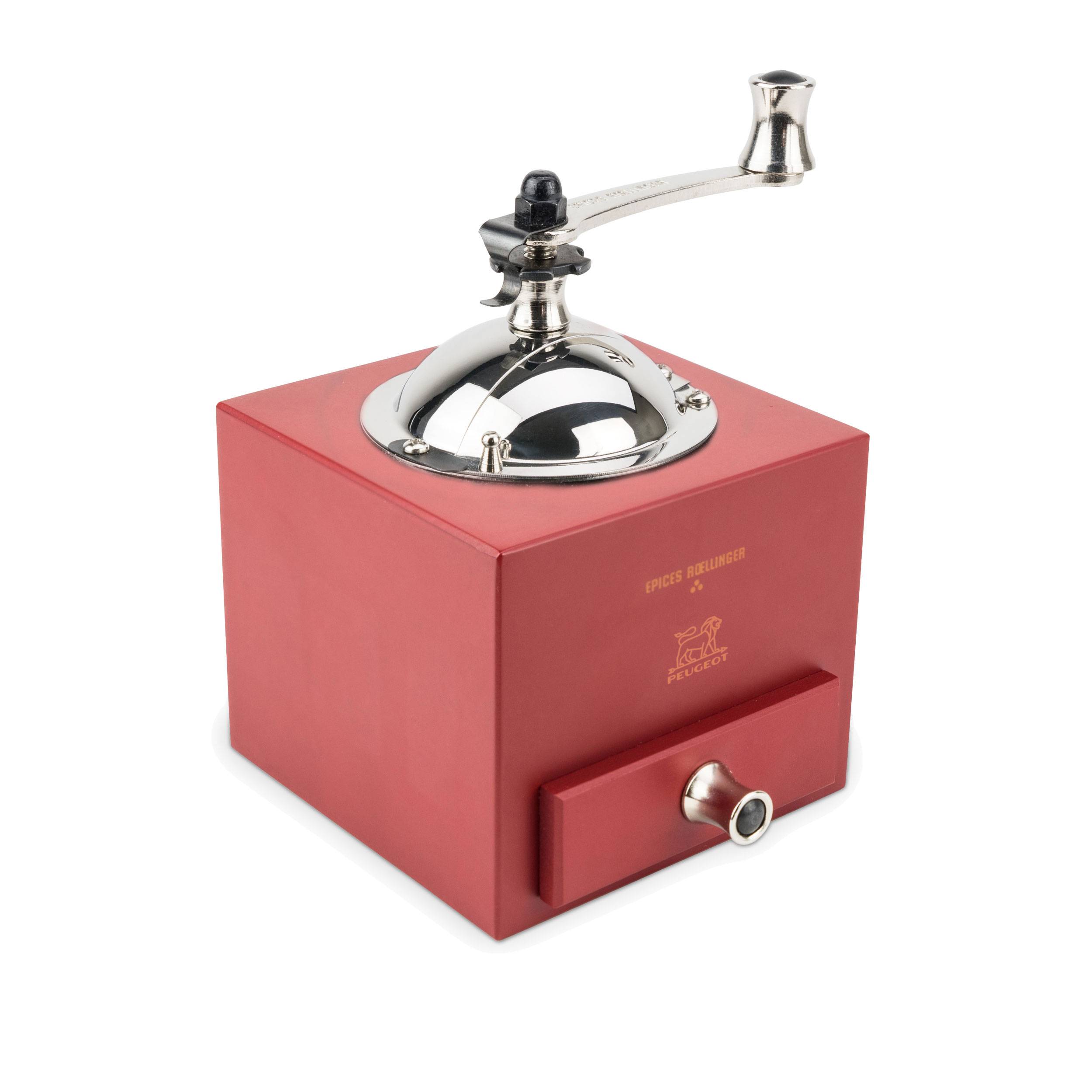 Peugeot Le moulin dOlivier Roellinger Pfeffermühle, Gewürzmühle, Stahl-Buchenholz, Chilirot, 13 cm, 25946