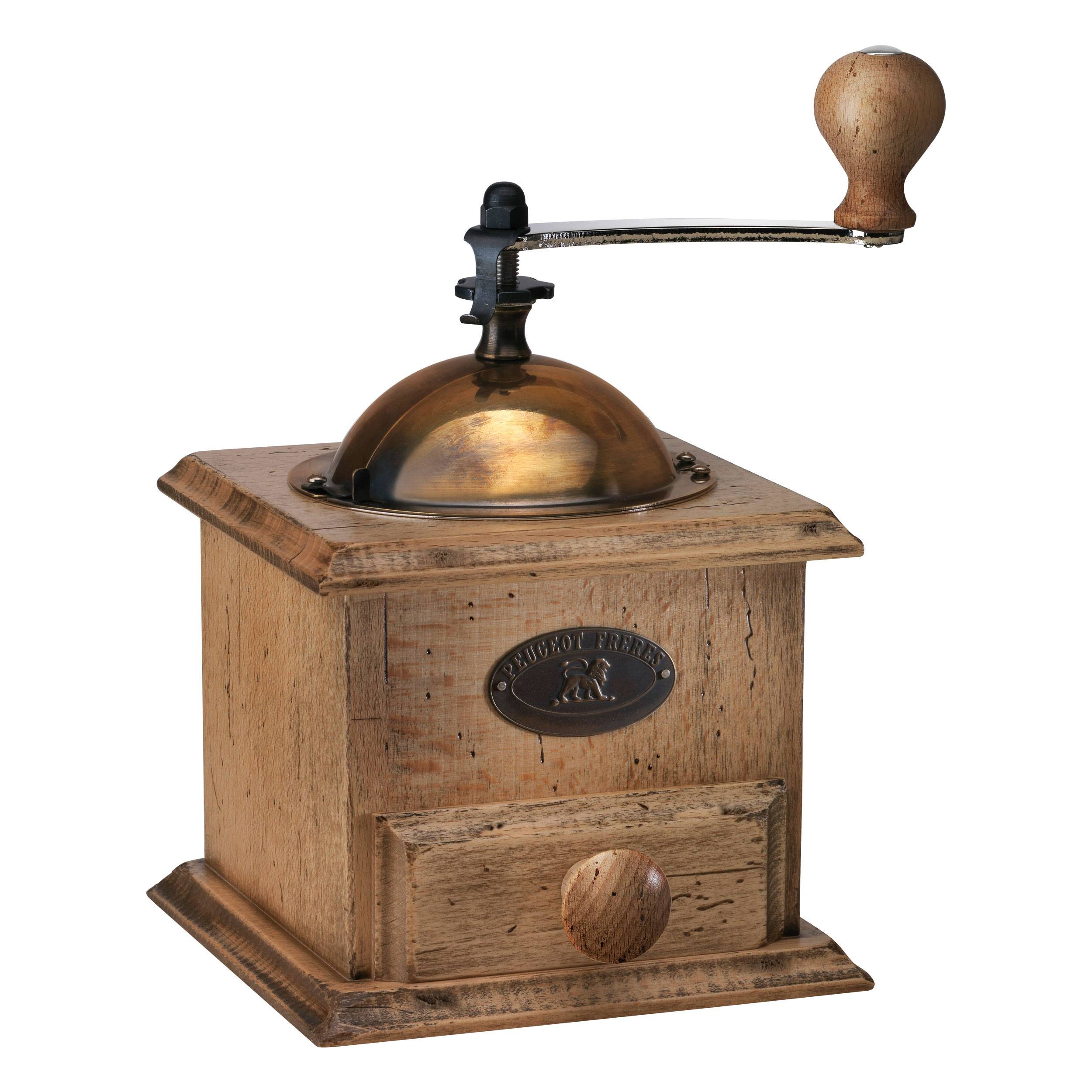 Peugeot Antiquair Kaffeemühle zum Kaffee Mahlen, Buchenholz-Edelstahl, 21 cm, 31152