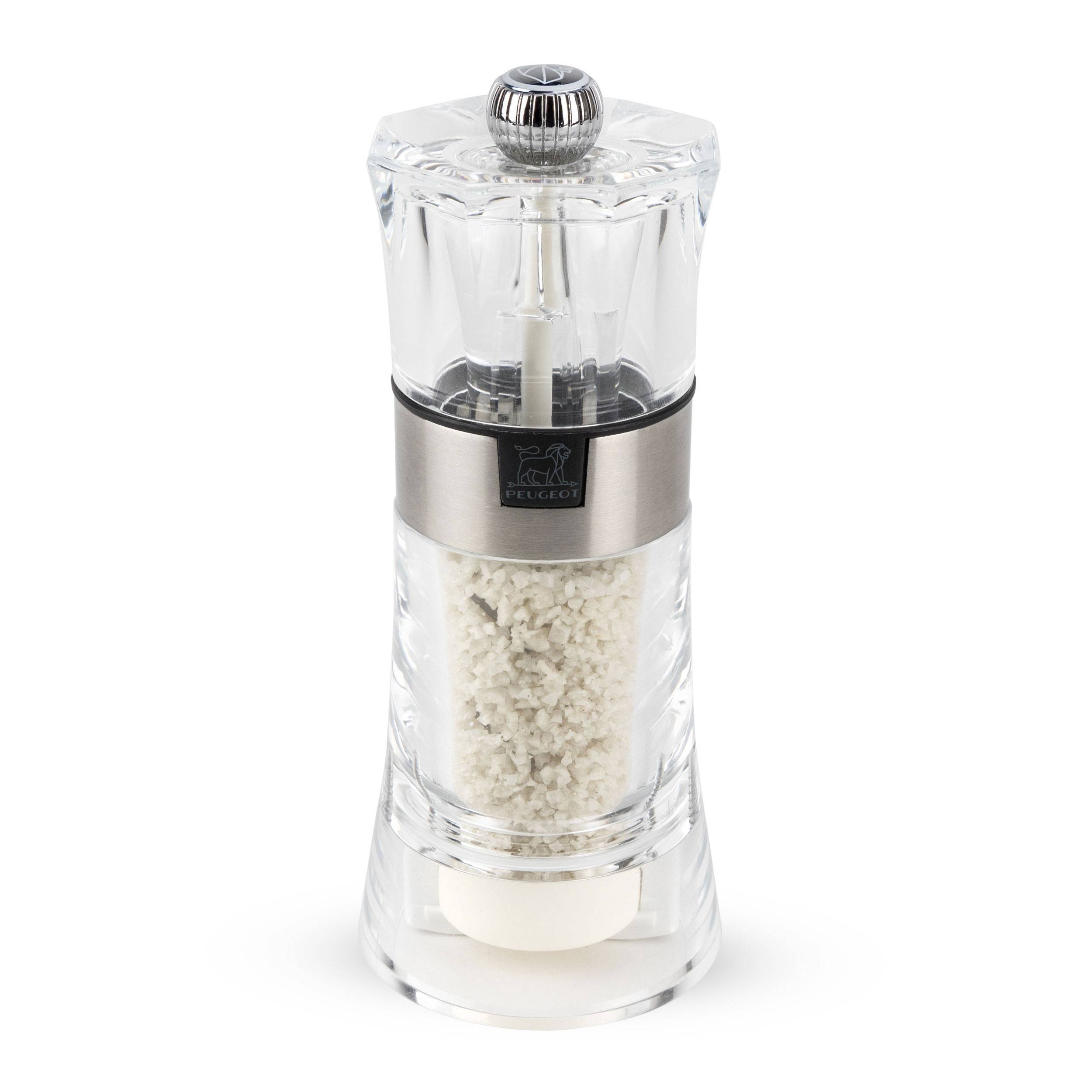 Peugeot Oslo Salz Mühle für feuchtes Meersalz, Gewürzmühle, Gewürz Mühle, Acryl / Edelstahl, 14 cm, 34573