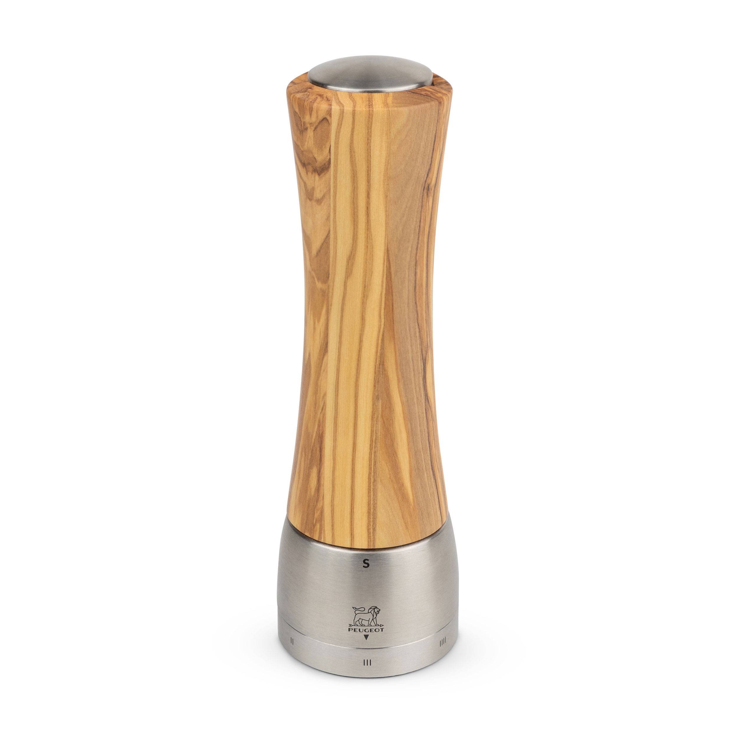 Peugeot Salzmühle Daman uSelect Olivenholz, ehemals Madras, Gewürzmühle, gemasert, 21 cm, 36171