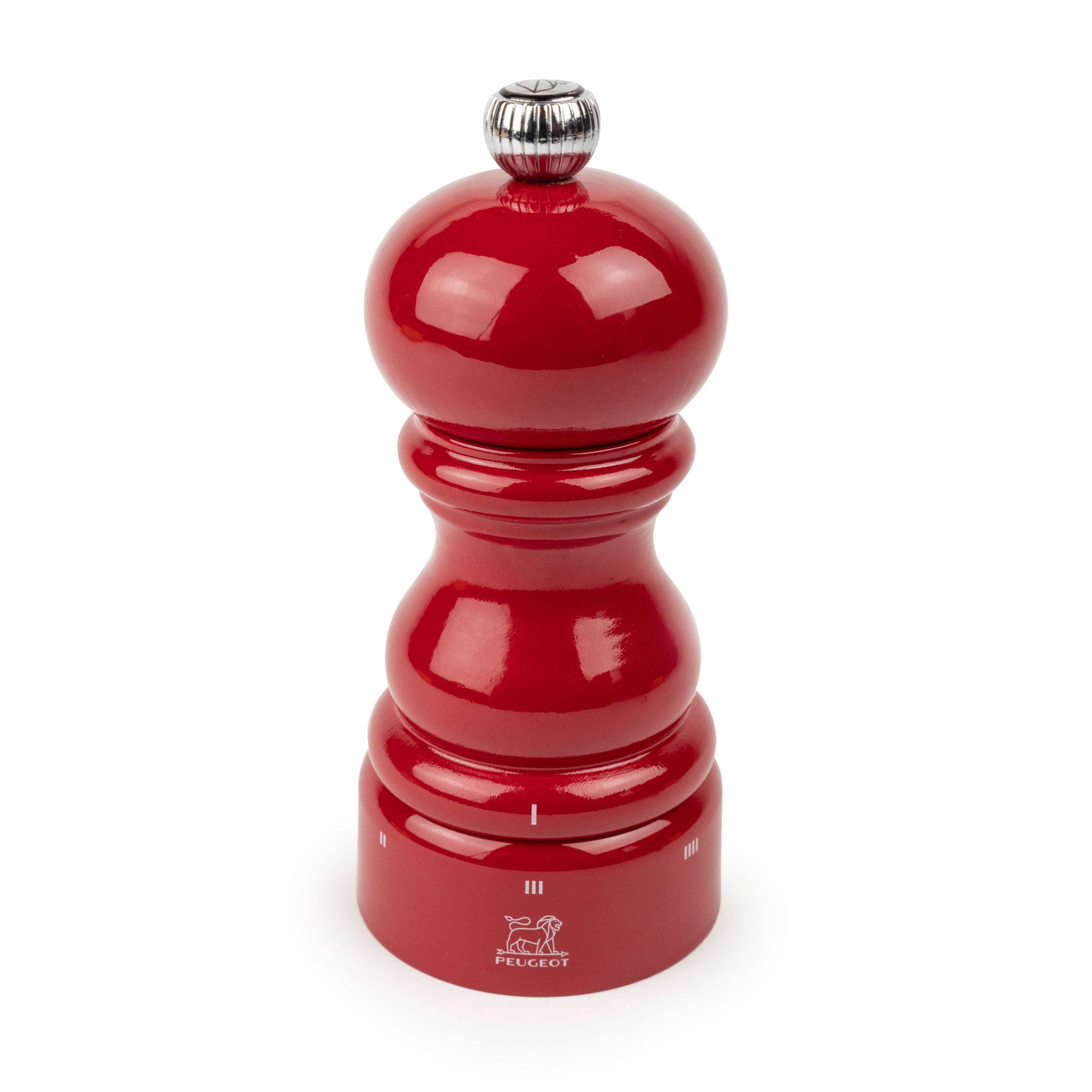 Peugeot Paris uSelect Pfeffermühle, Pfeffer Mühle, Gewürzmühle, Holz lackiert, Passion Red / Rot, 12 cm, 41199