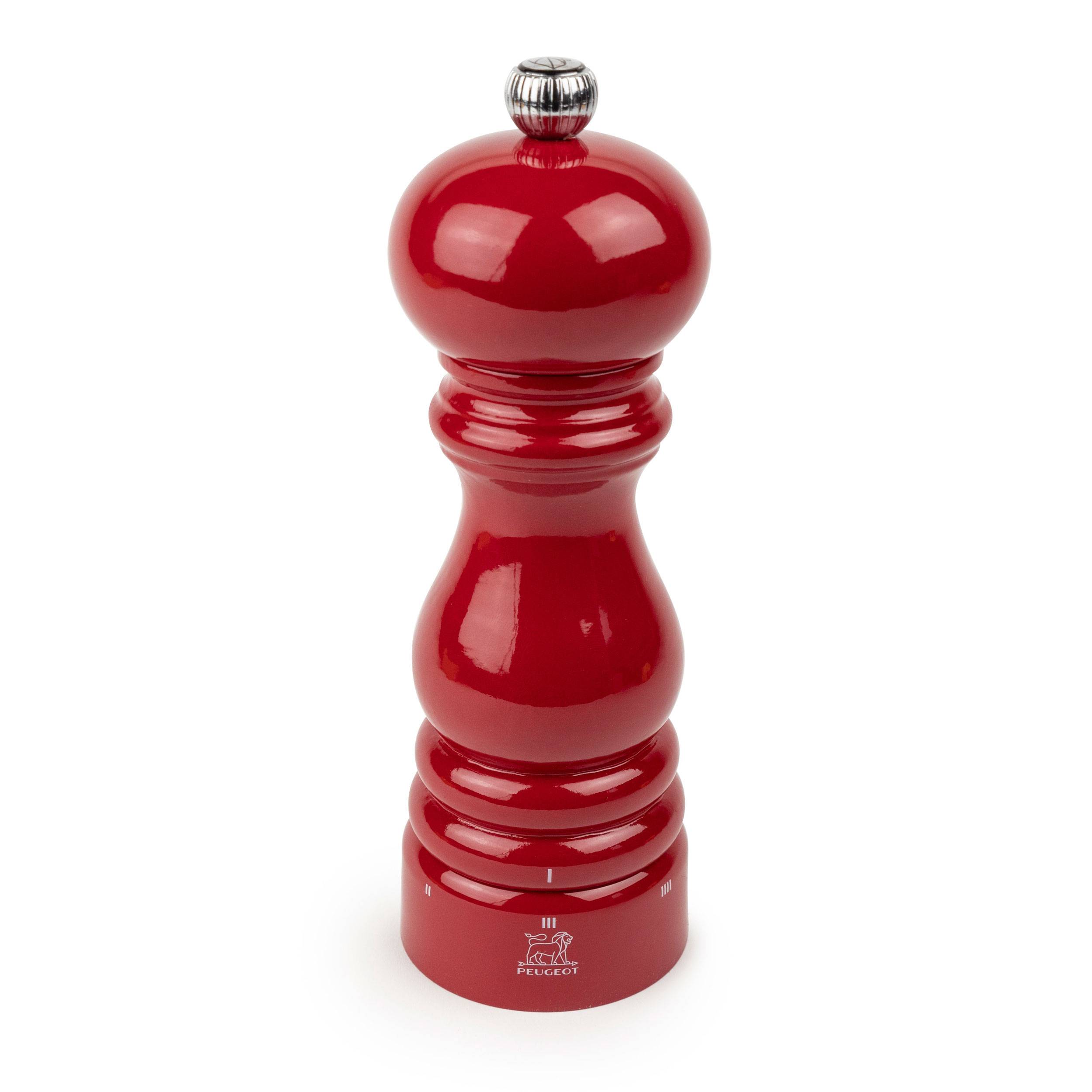 Peugeot Paris uSelect Pfeffermühle, Pfeffer Mühle, Gewürzmühle, Holz lackiert, Passion Red / Rot, 18 cm, 41212
