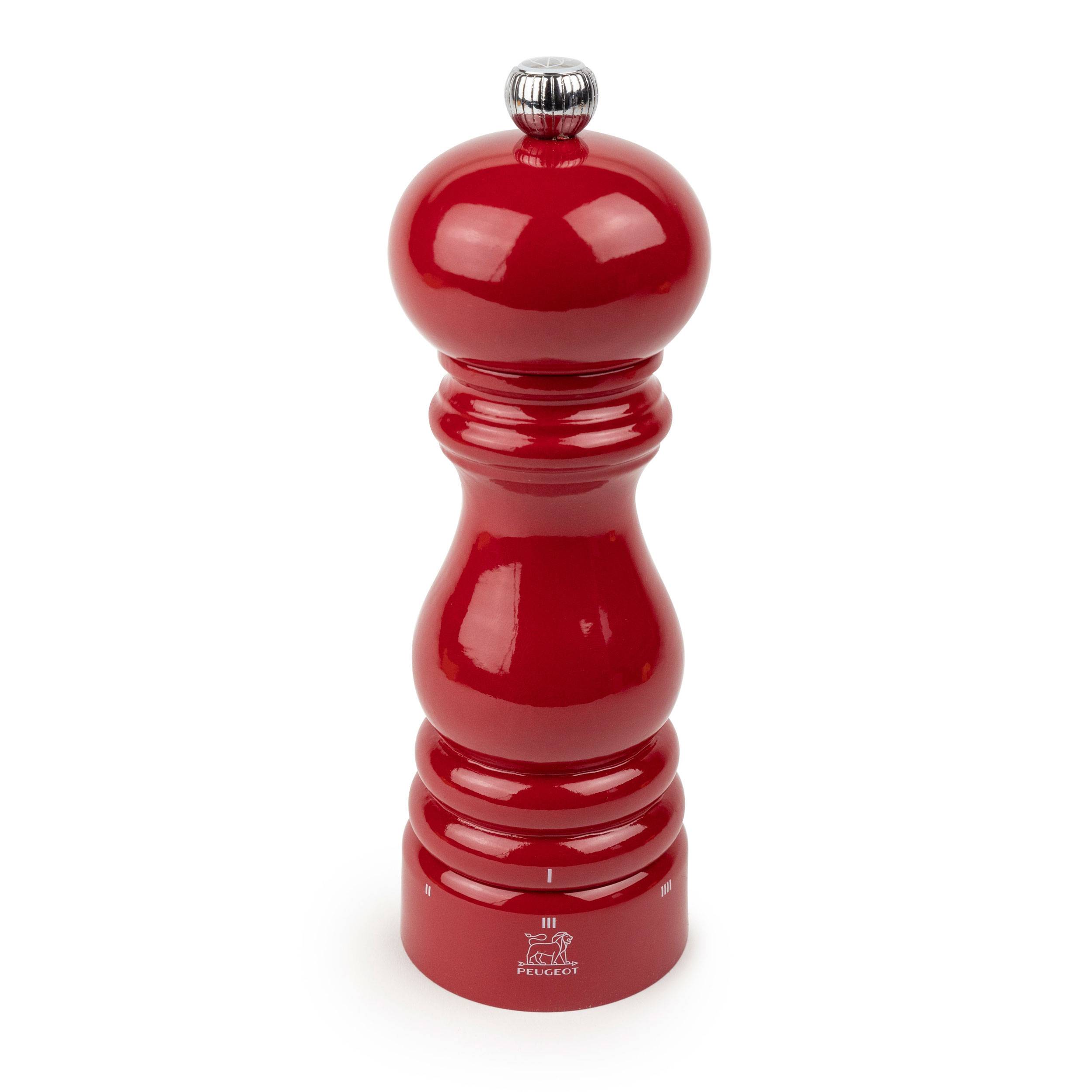Peugeot Paris uSelect Salzmühle, Salz Mühle, Gewürzmühle, Holz lackiert, Passion Red / Rot, 18 cm, 41229