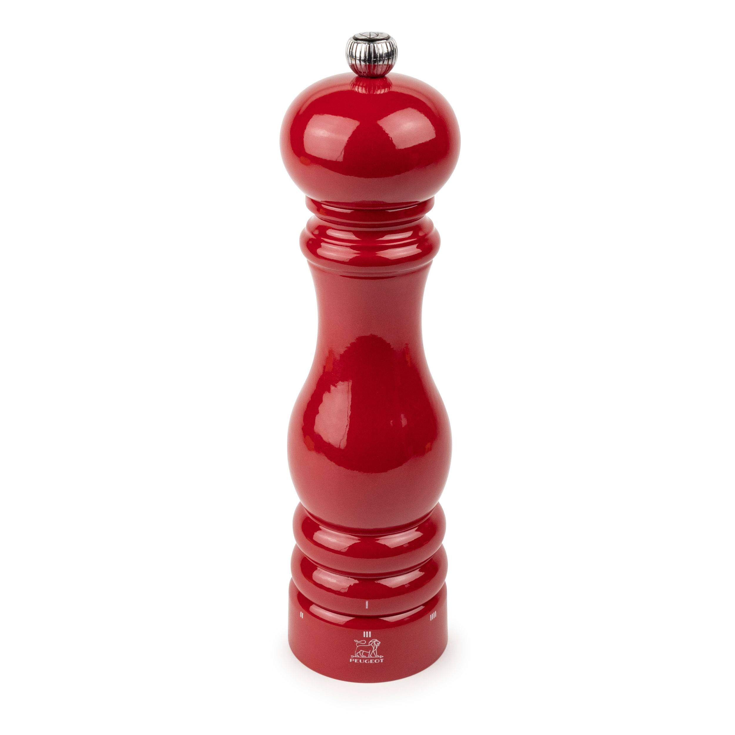Peugeot Paris uSelect Pfeffermühle, Pfeffer Mühle, Gewürzmühle, Holz lackiert, Passion Red / Rot, 22 cm, 41236