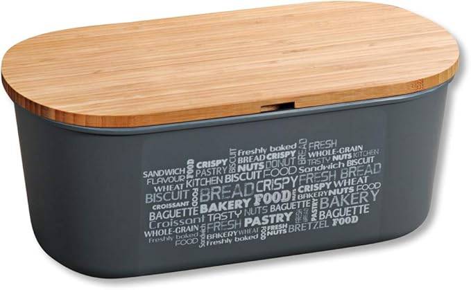 Kesper | Brotbox, Material: Melamin, Bambus, Maße: B: 34 x H: 14 x T: 18 cm, Farbe: Grau, Braun | 58501