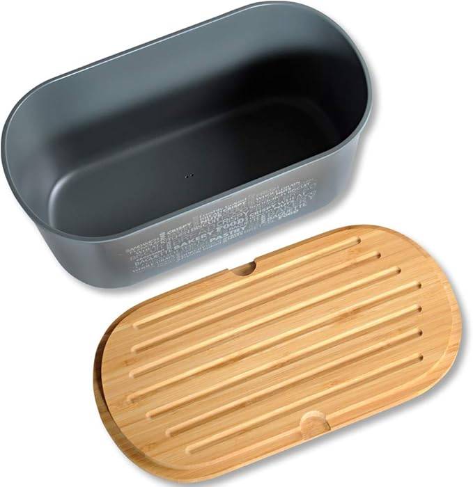 Kesper | Brotbox, Material: Melamin, Bambus, Maße: B: 34 x H: 14 x T: 18 cm, Farbe: Grau, Braun | 58501