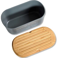 Kesper | Brotbox, Material: Melamin, Bambus, Maße: B: 34 x H: 14 x T: 18 cm, Farbe: Grau, Braun | 58501 Kesper | Brotbox, Material: Melamin, Bambus, Maße: B: 34 x H: 14 x T: 18 cm, Farbe: Grau, Braun | 58501
