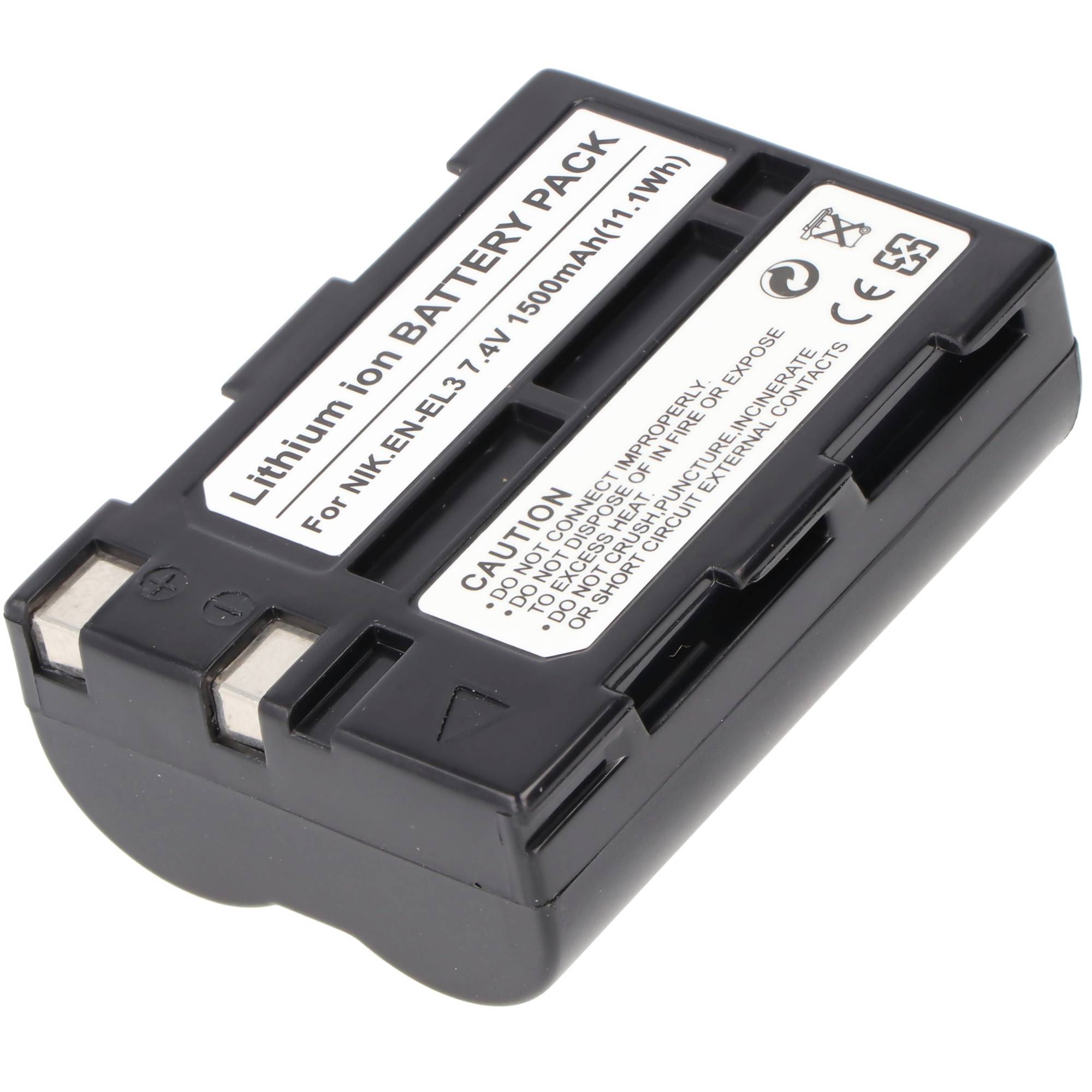 Akku passend für Nikon EN-EL3, EN-EL3a Li-ion, 7,4V, 1500mAh, 11,1Wh