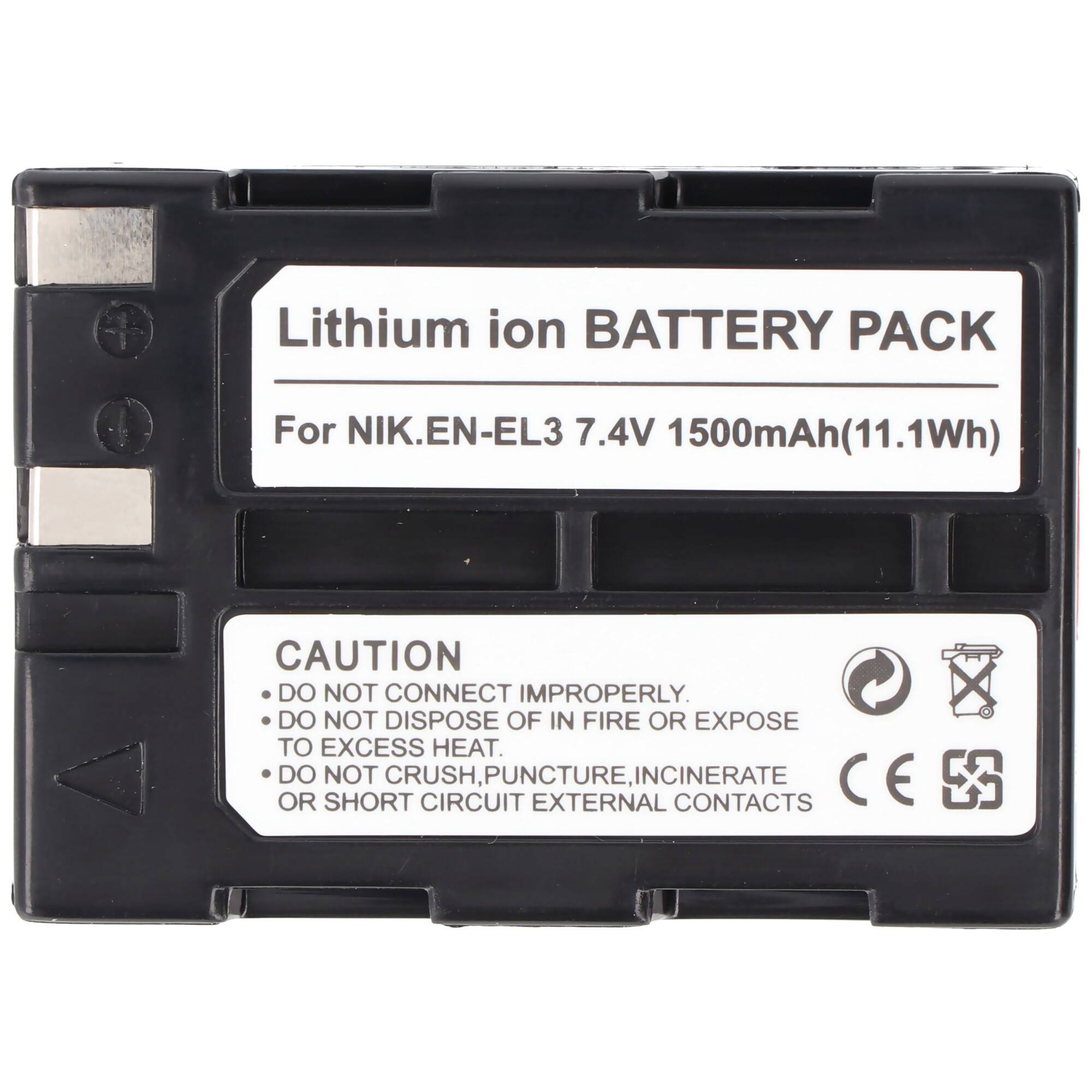 Akku passend für Nikon EN-EL3, EN-EL3a Li-ion, 7,4V, 1500mAh, 11,1Wh