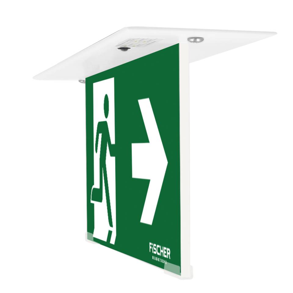 FiSCHER Einbaurahmen, für S1-Rettungsleuchten, weiß, Kunststoff, 344x85x61mm