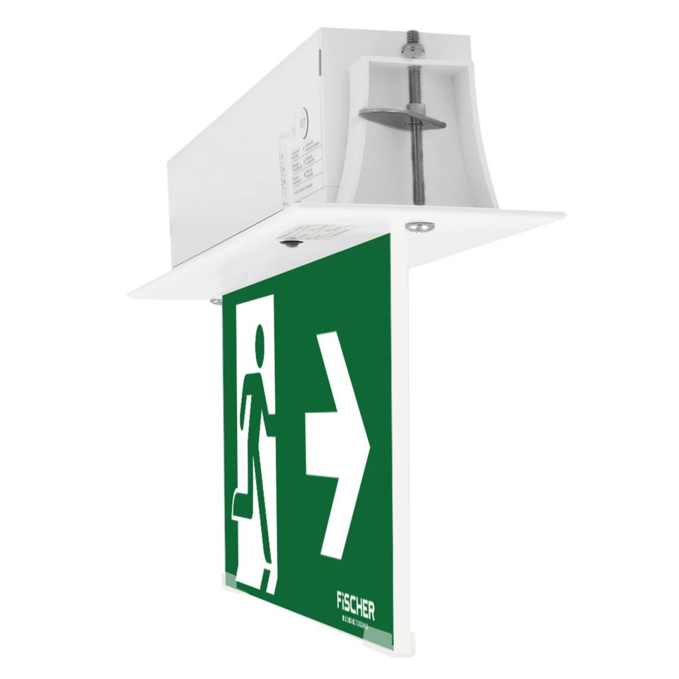 FiSCHER Einbaurahmen, für S1-Rettungsleuchten, weiß, Kunststoff, 344x85x61mm